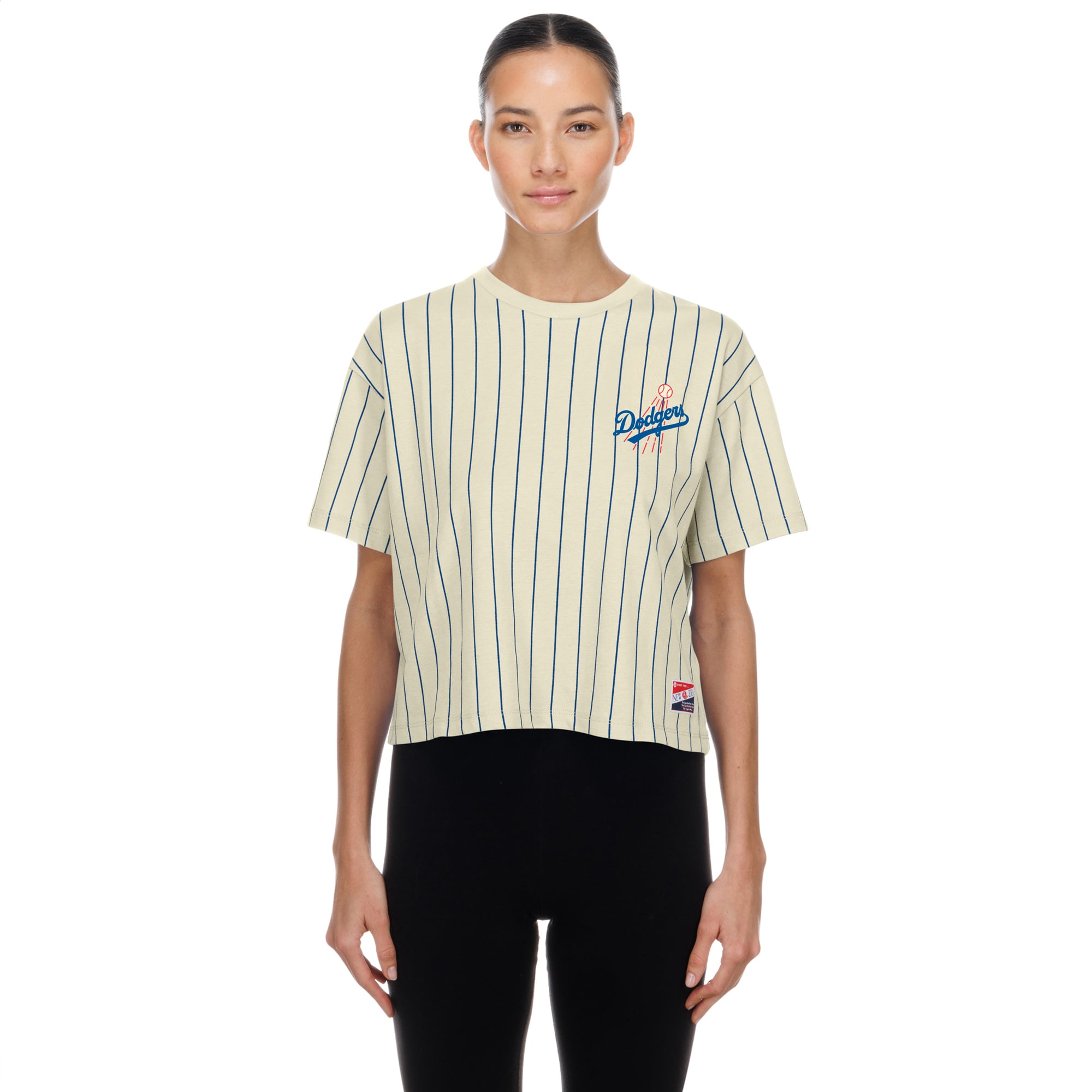 T-shirt New Era crème pour femme, style rétro Los Angeles Dodgers