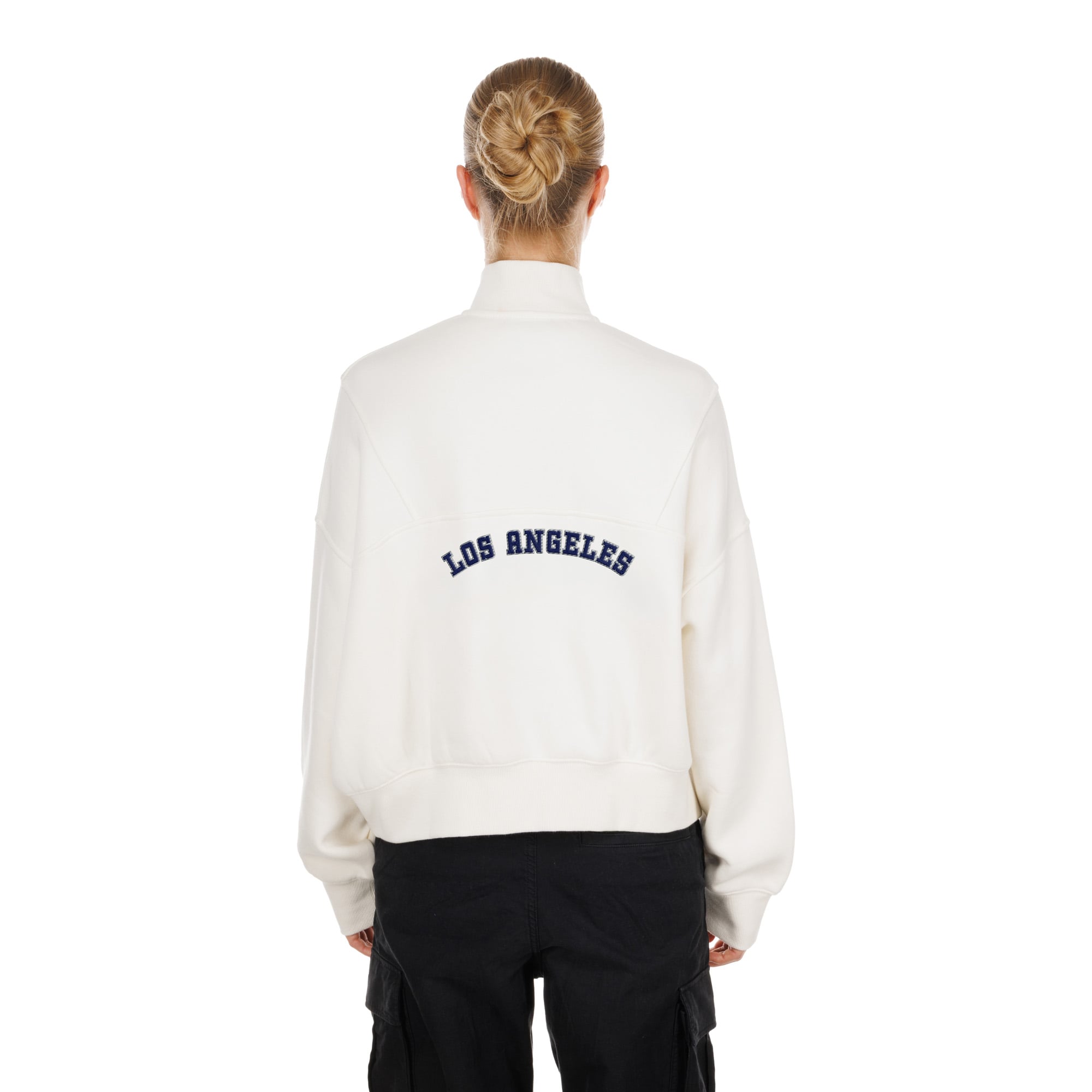 Women's New Era Light Beige Los Angeles Dodgers Dune Dust Quarter-Zip Fleece