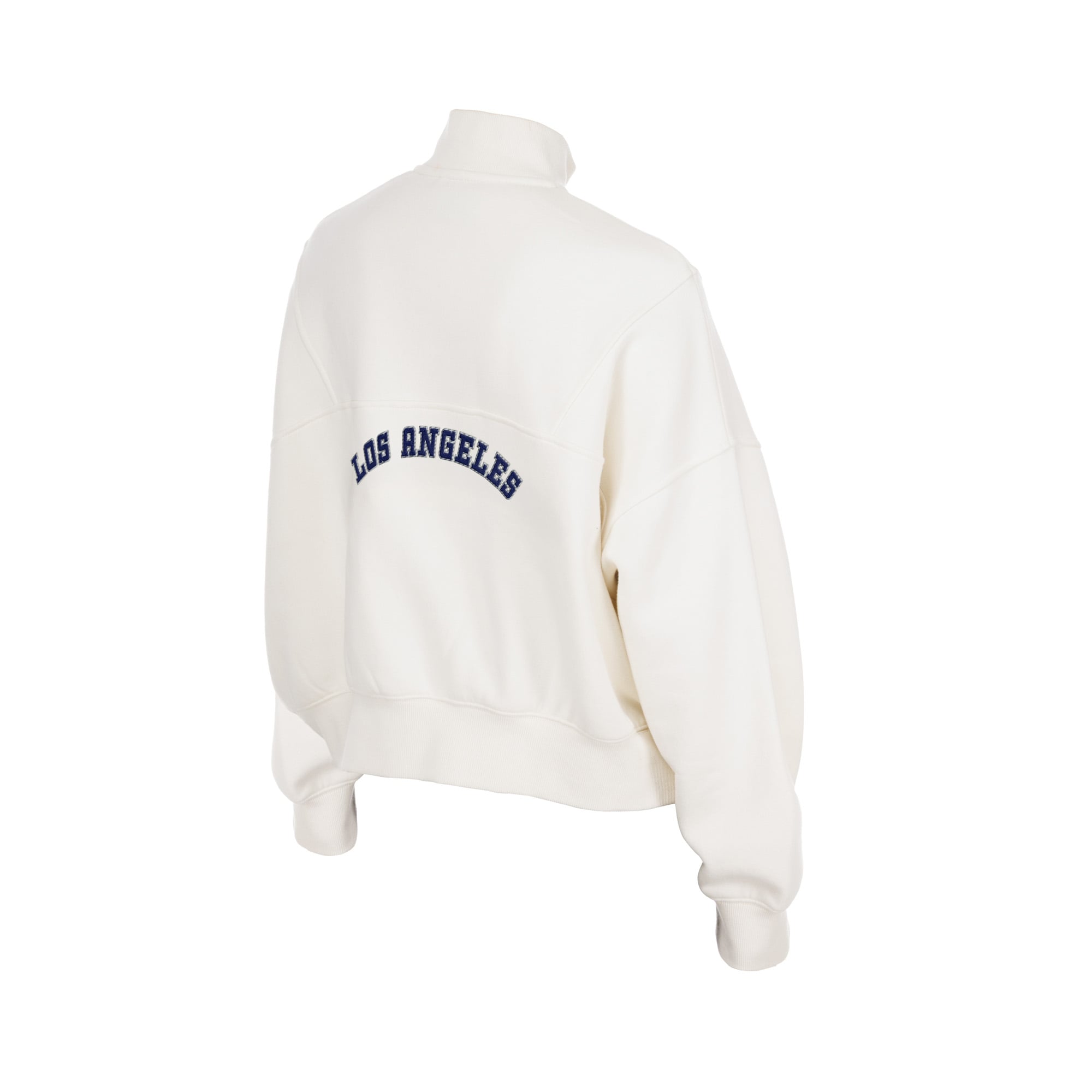 Women's New Era Light Beige Los Angeles Dodgers Dune Dust Quarter-Zip Fleece