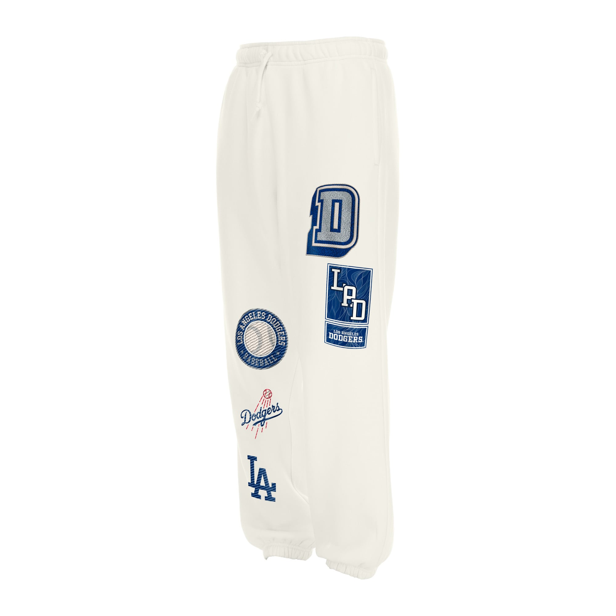 Pantalon de survêtement en polaire brossée beige clair New Era pour femme, collection Los Angeles Dodgers Fan, couleur Dune Dust