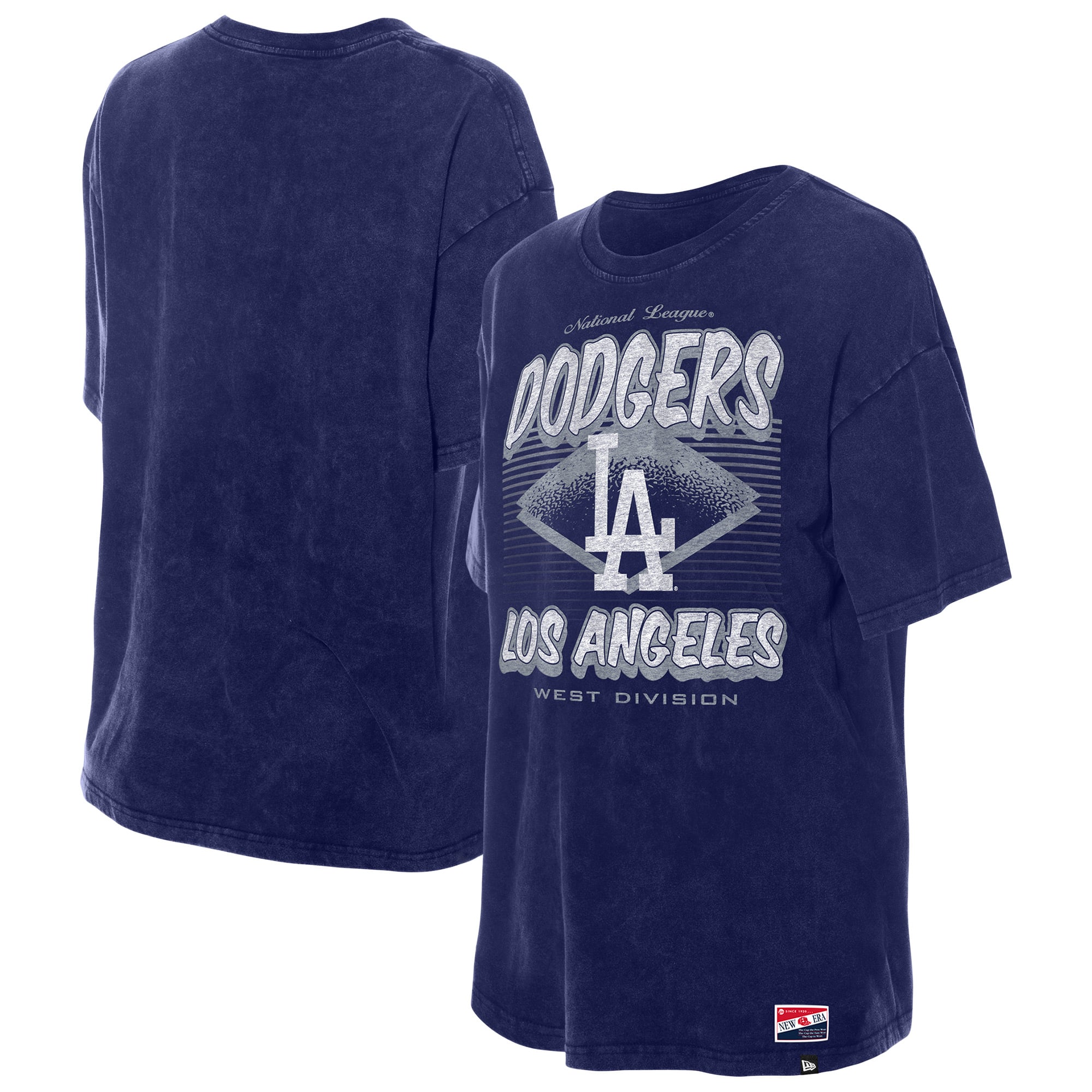 T-shirt oversize délavé minéral New Era Royal Los Angeles Dodgers pour femme