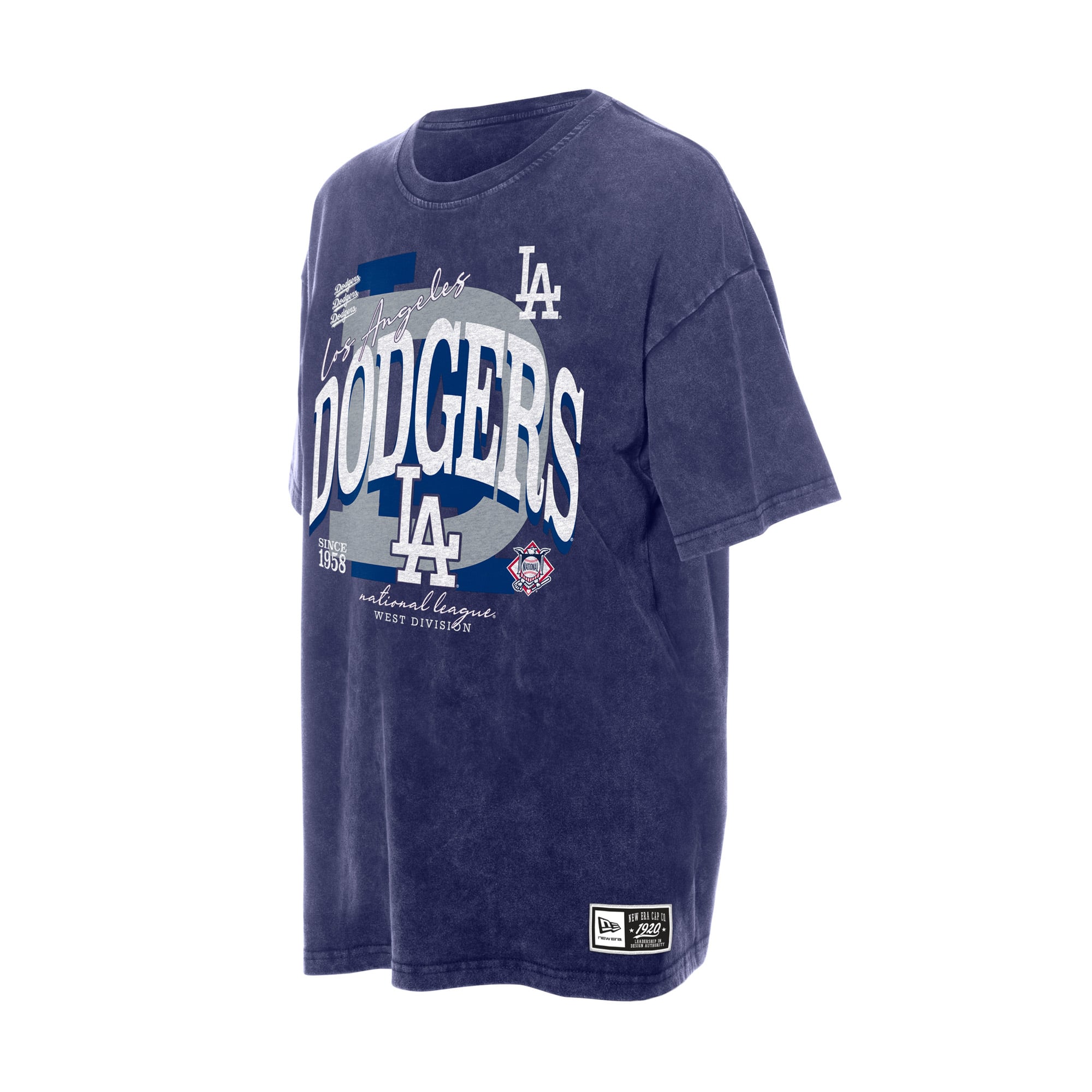 Women's New Era Royal Los Angeles Dodgers Throwback Mineral Wash Boyfriend T-Shirt