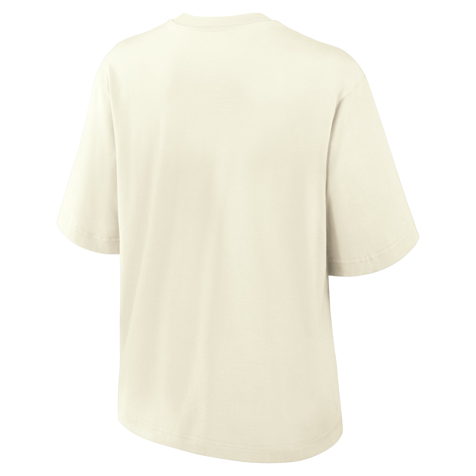 T-shirt Nike crème pour femme Los Angeles Dodgers, coupe carrée et effet vieilli.