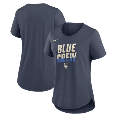 Los Angeles Dodgers Nike Women's City Connect Team Phrase Lockup Tri-Blend T-Shirt - Navy