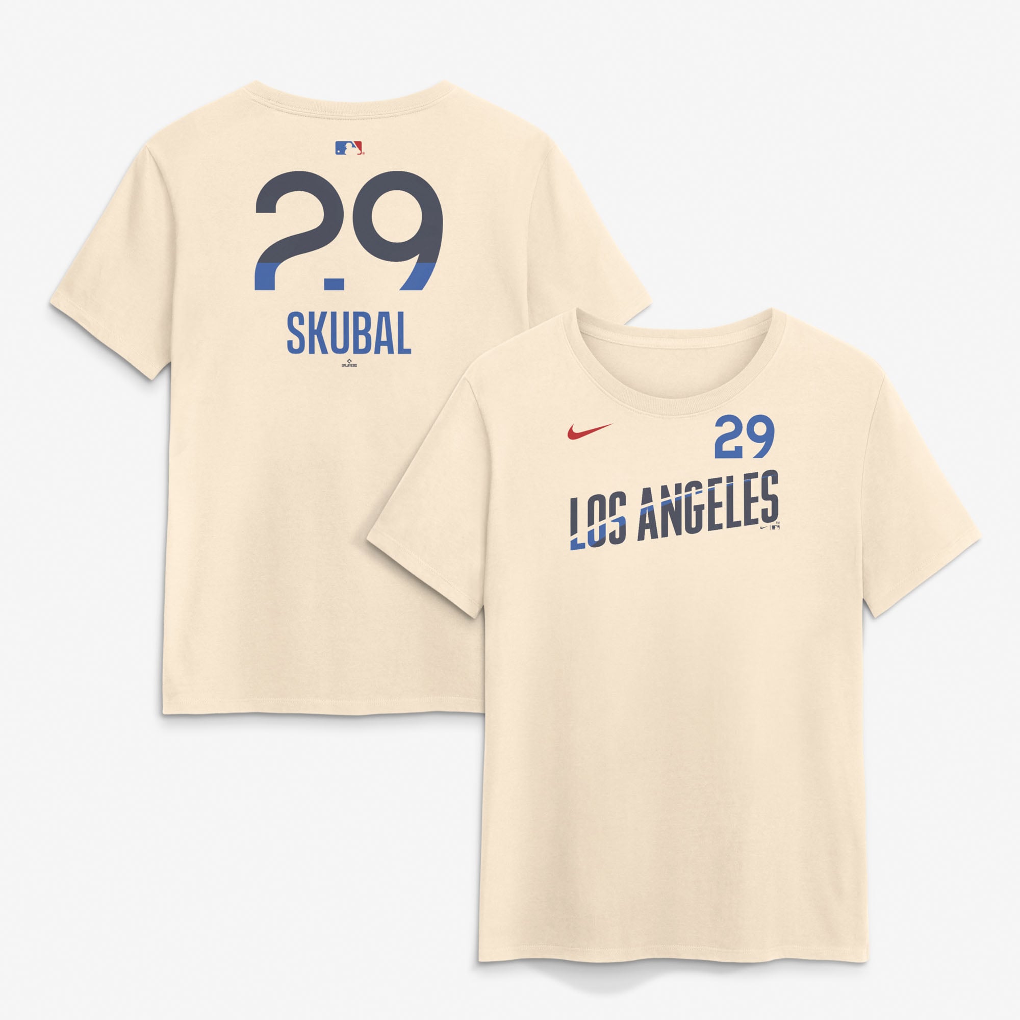 Women's Nike Tarik Skubal Cream Los Angeles Dodgers City Connect Name & Number T-Shirt