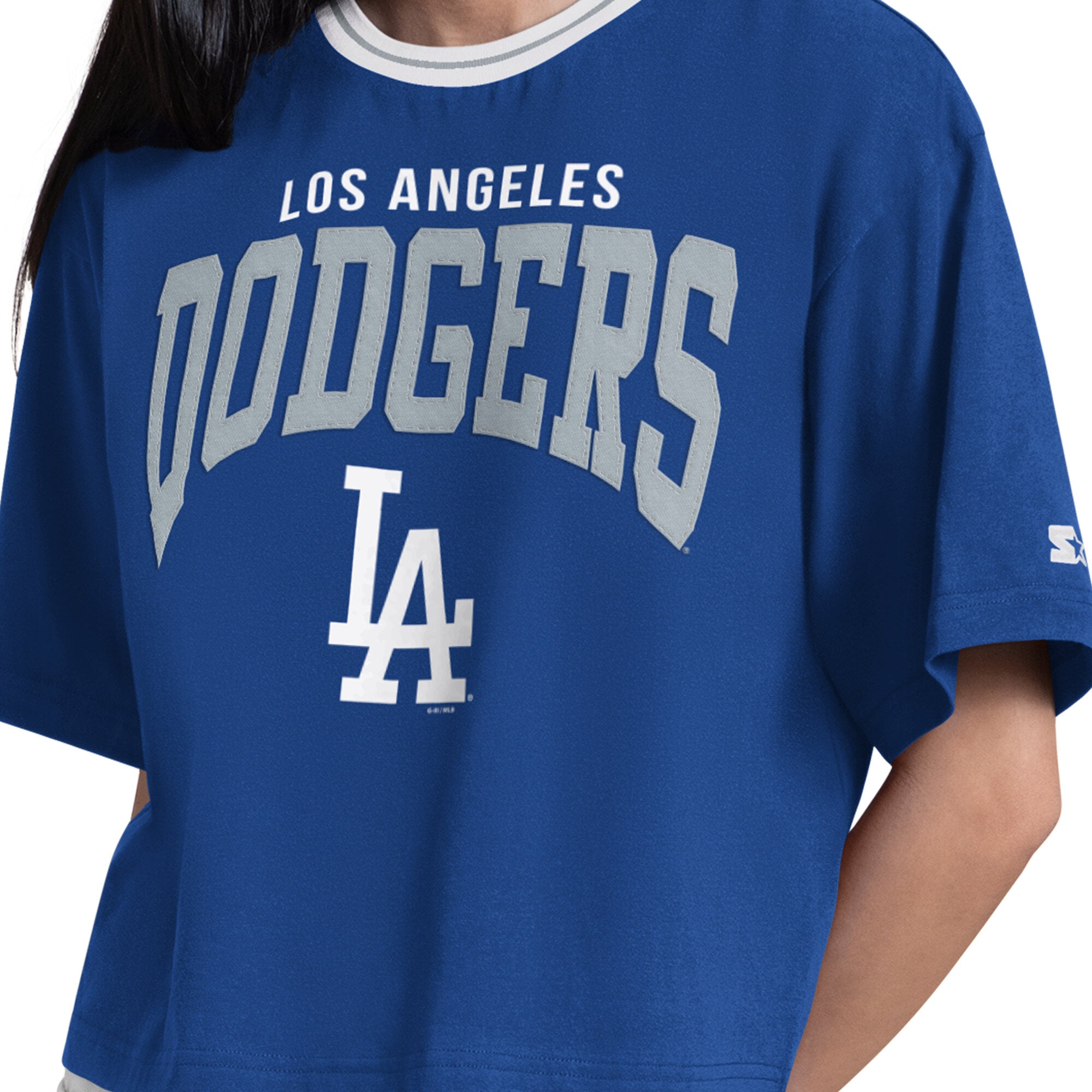 T-shirt court Starter Royal pour femmes, Los Angeles Dodgers Ace