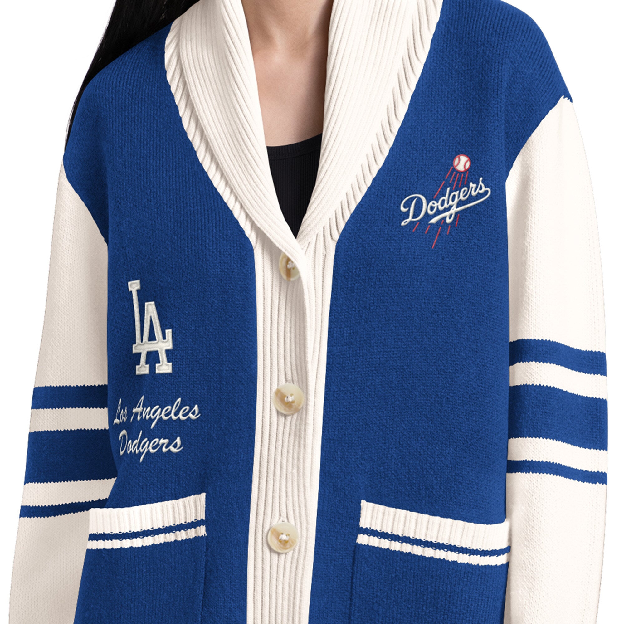 Gilet boutonné Starter Royal Los Angeles Dodgers Strike Zone pour femme