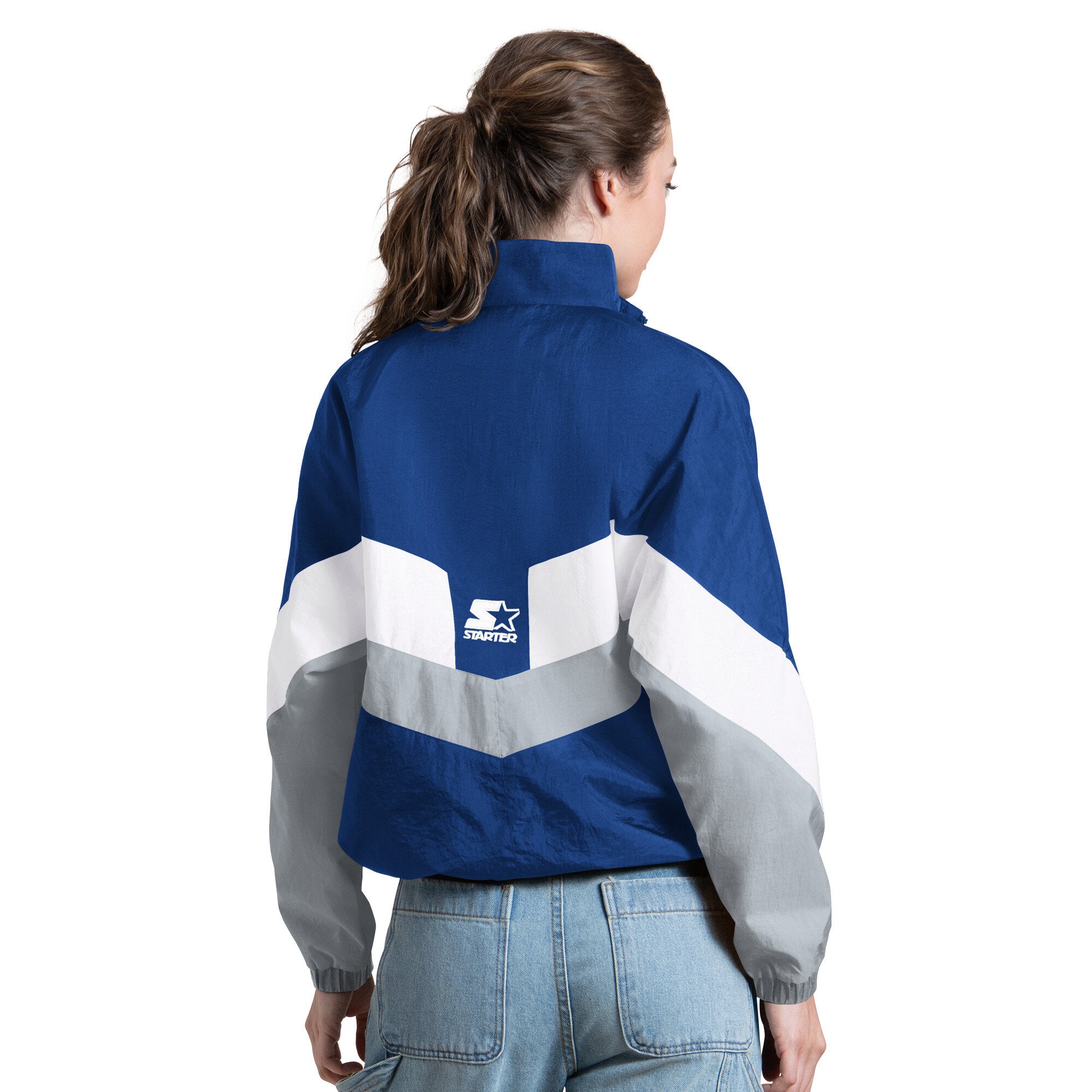 Pull à col zippé Starter Royal Los Angeles Dodgers Yardline pour femme