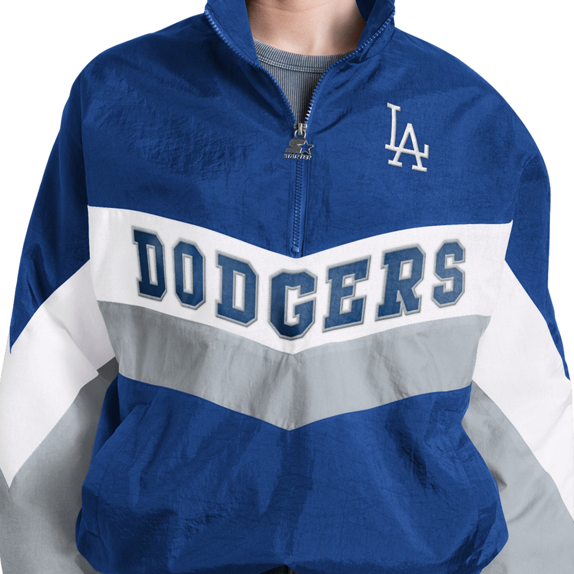 Pull à col zippé Starter Royal Los Angeles Dodgers Yardline pour femme