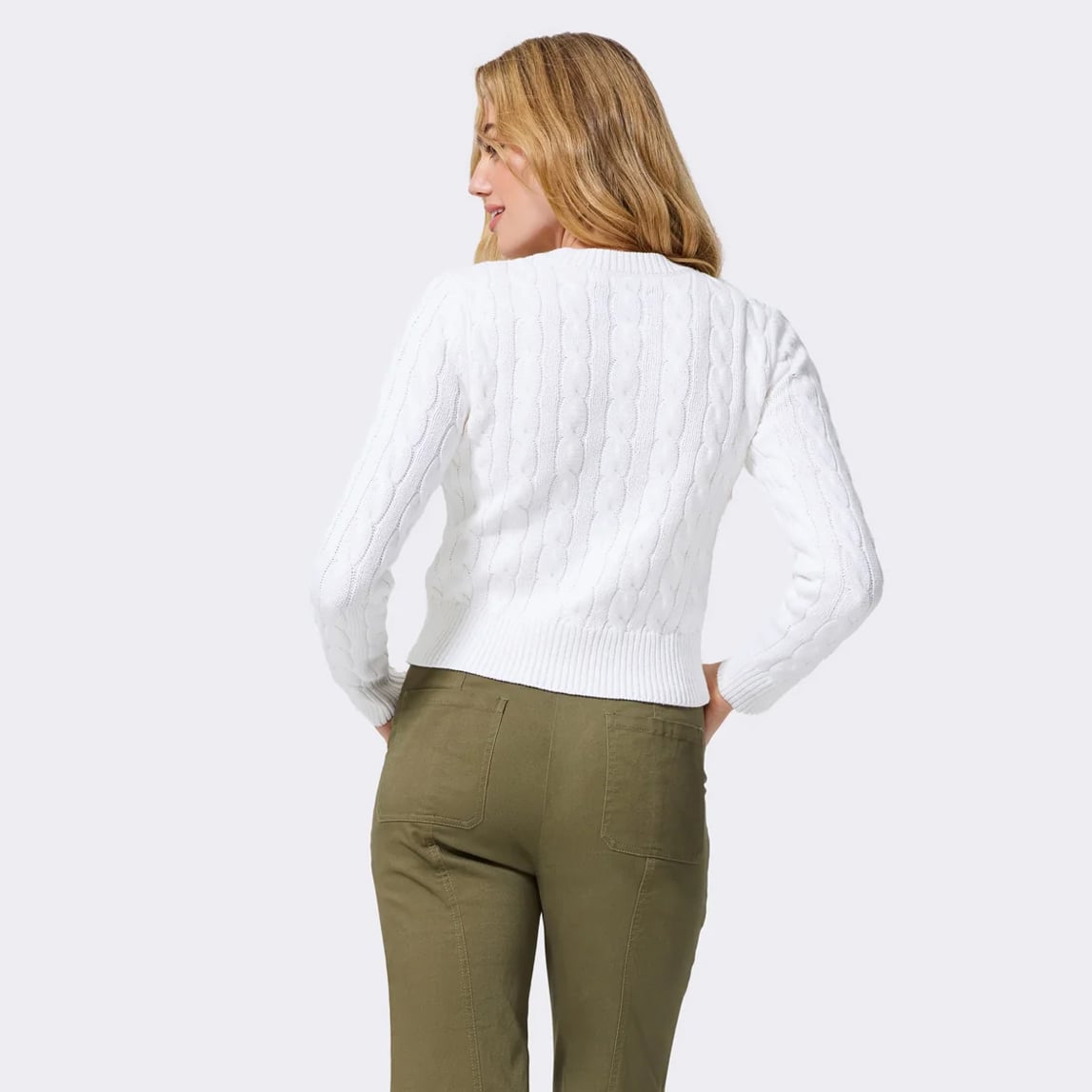 Gilet en maille torsadée Terez White Los Angeles Dodgers pour femme