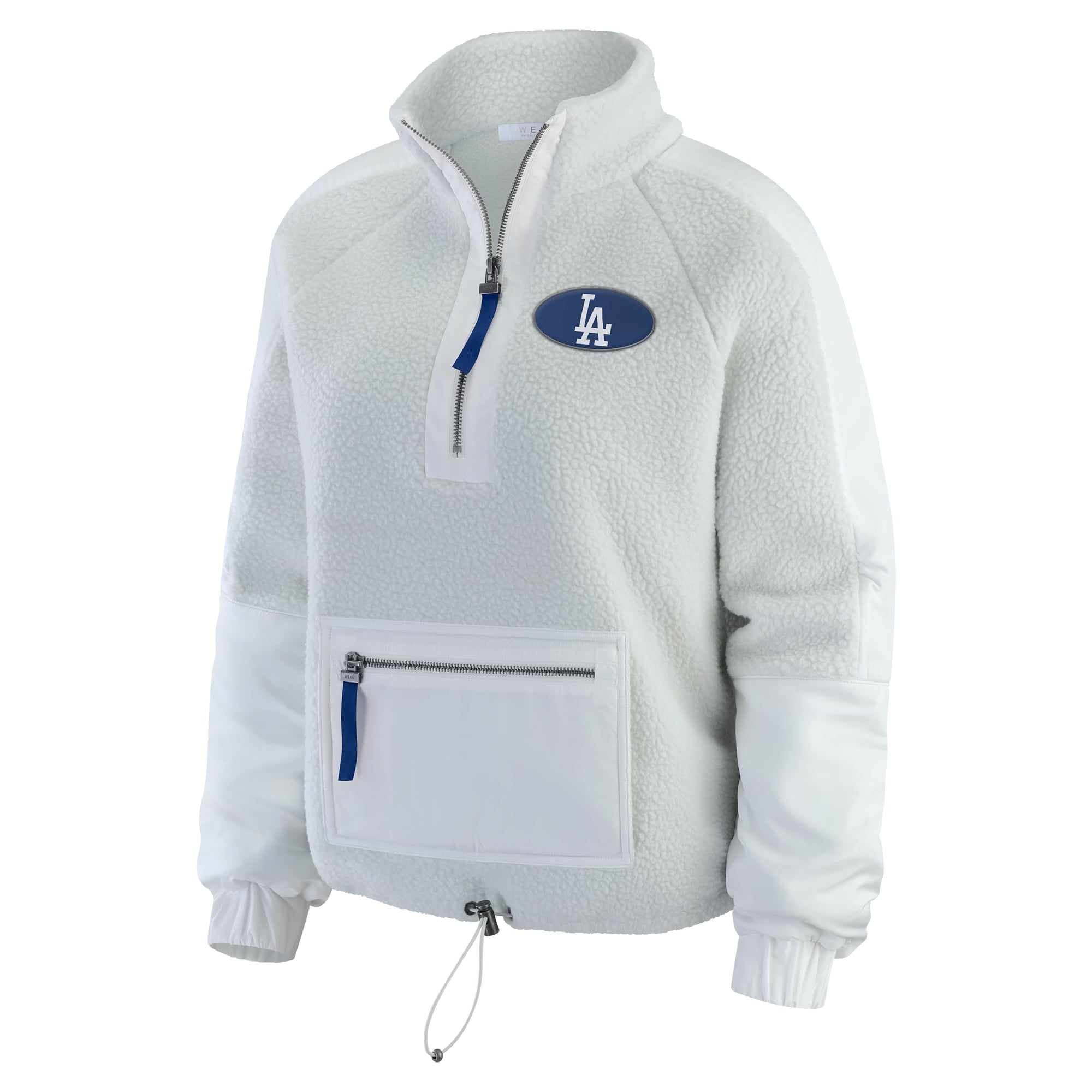Women's WEAR by Erin Andrews Gray Los Angeles Dodgers Polar Fleece Quarter-Zip Jacket