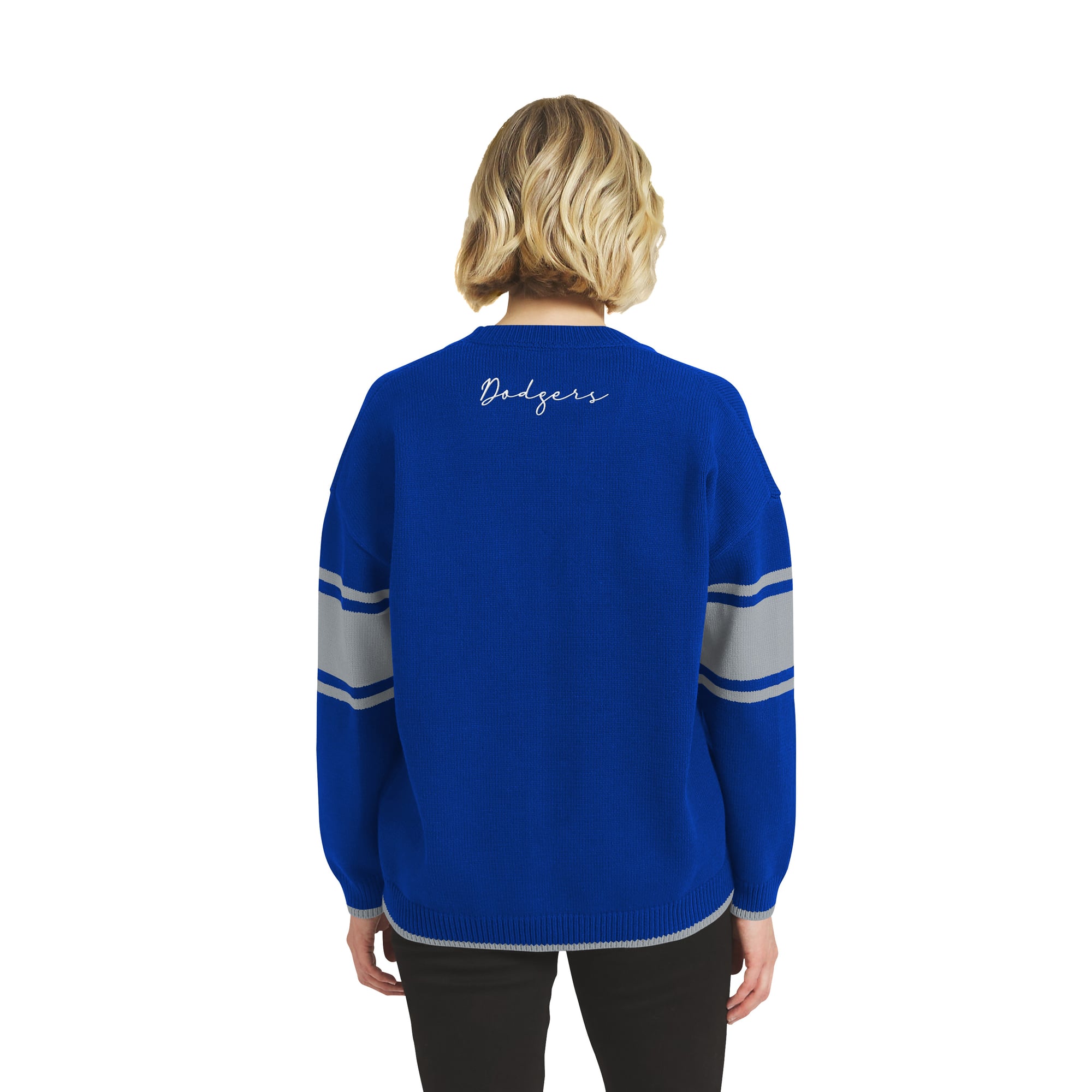 Women's WEAR by Erin Andrews Royal Los Angeles Dodgers Button-Up Knit Cardigan