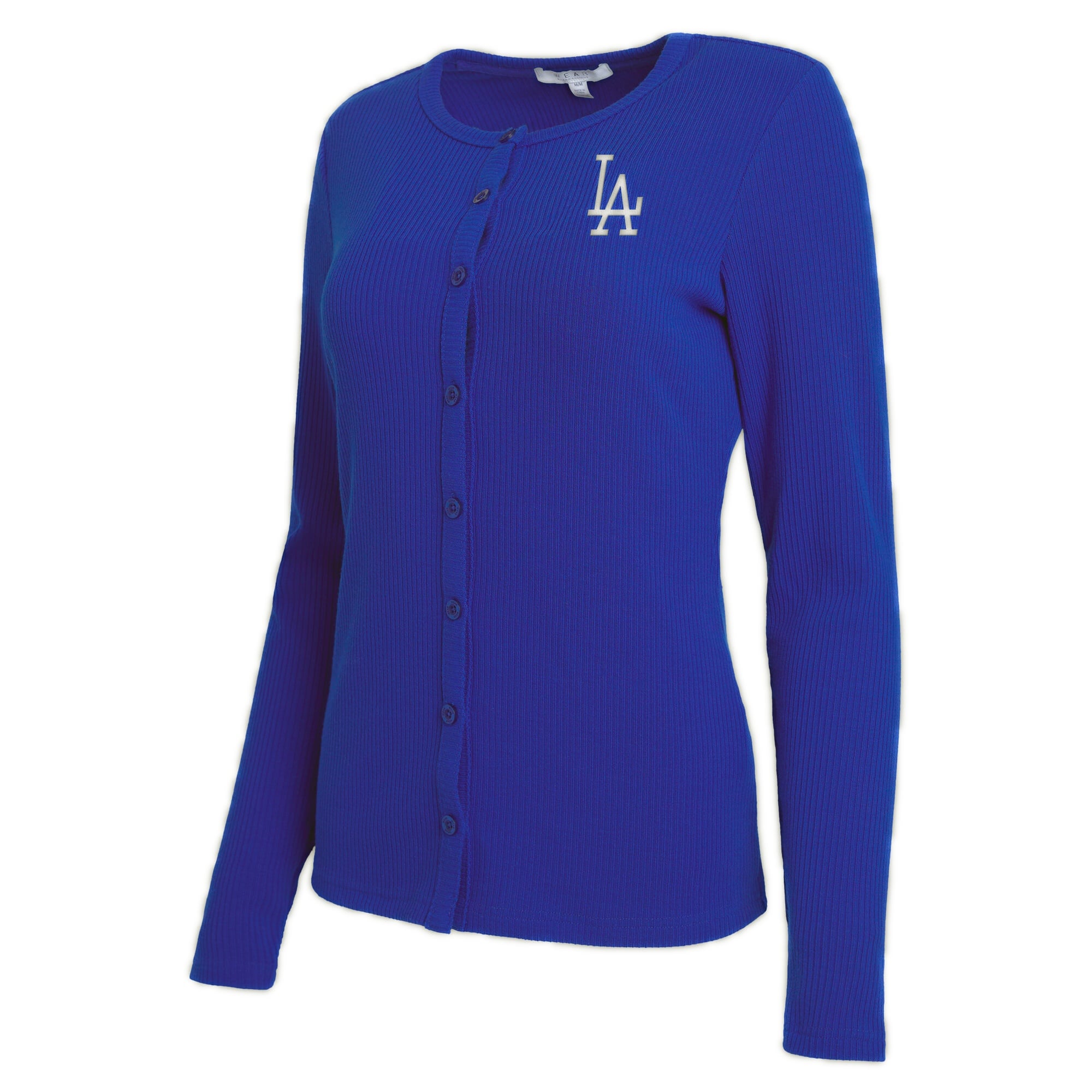 Pull boutonné côtelé Royal Los Angeles Dodgers de la marque WEAR by Erin Andrews pour femme