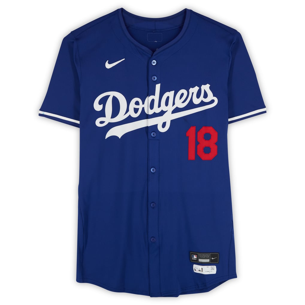 Yoshinobu Yamamoto Los Angeles Dodgers Autographed Player-Issued Dodgers ユニフォーム 18 マリオ ヨッシー Lサイズ