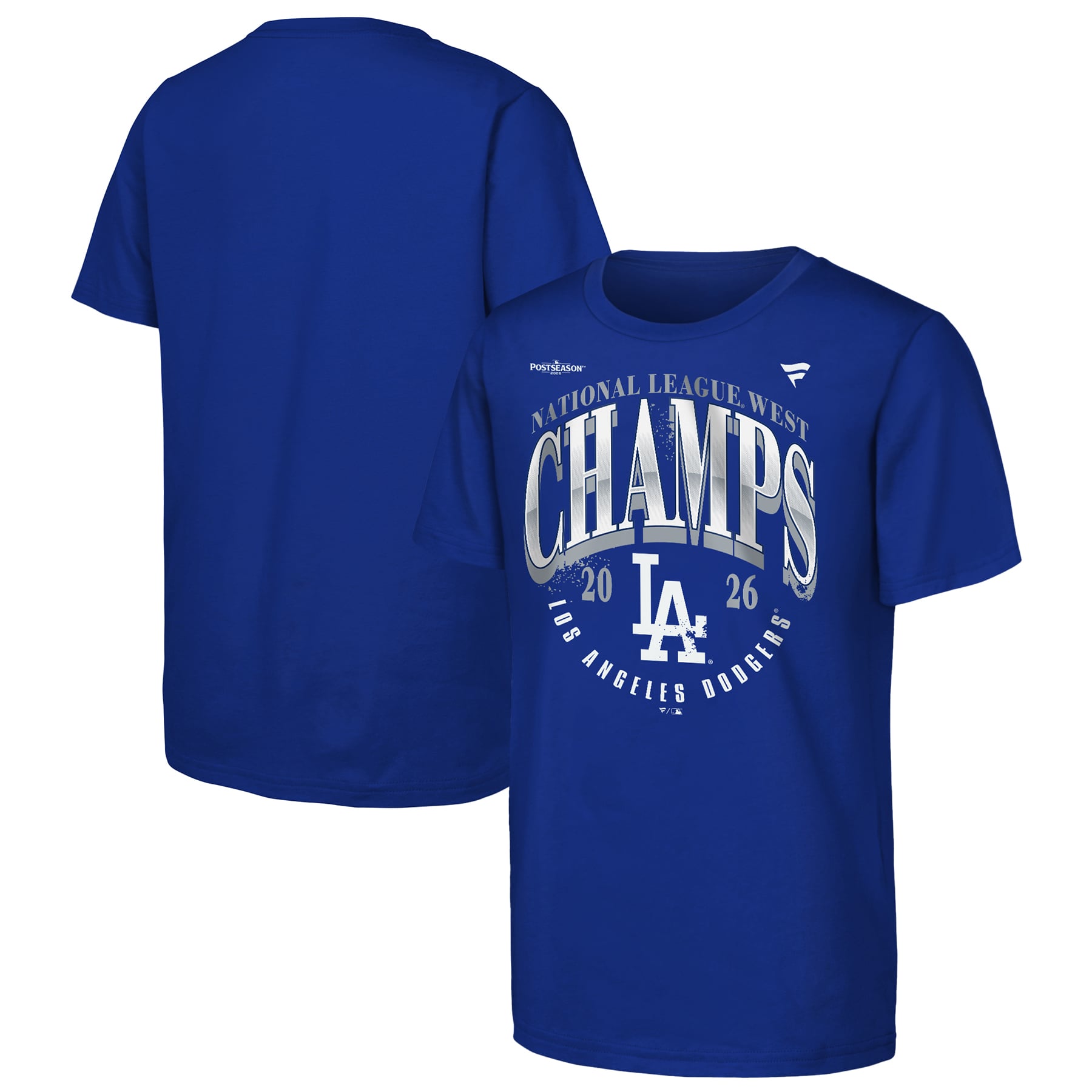 T-shirt Youth Fanatics Royal Los Angeles Dodgers Champions de la Division Ouest Ligue Nationale 2026
