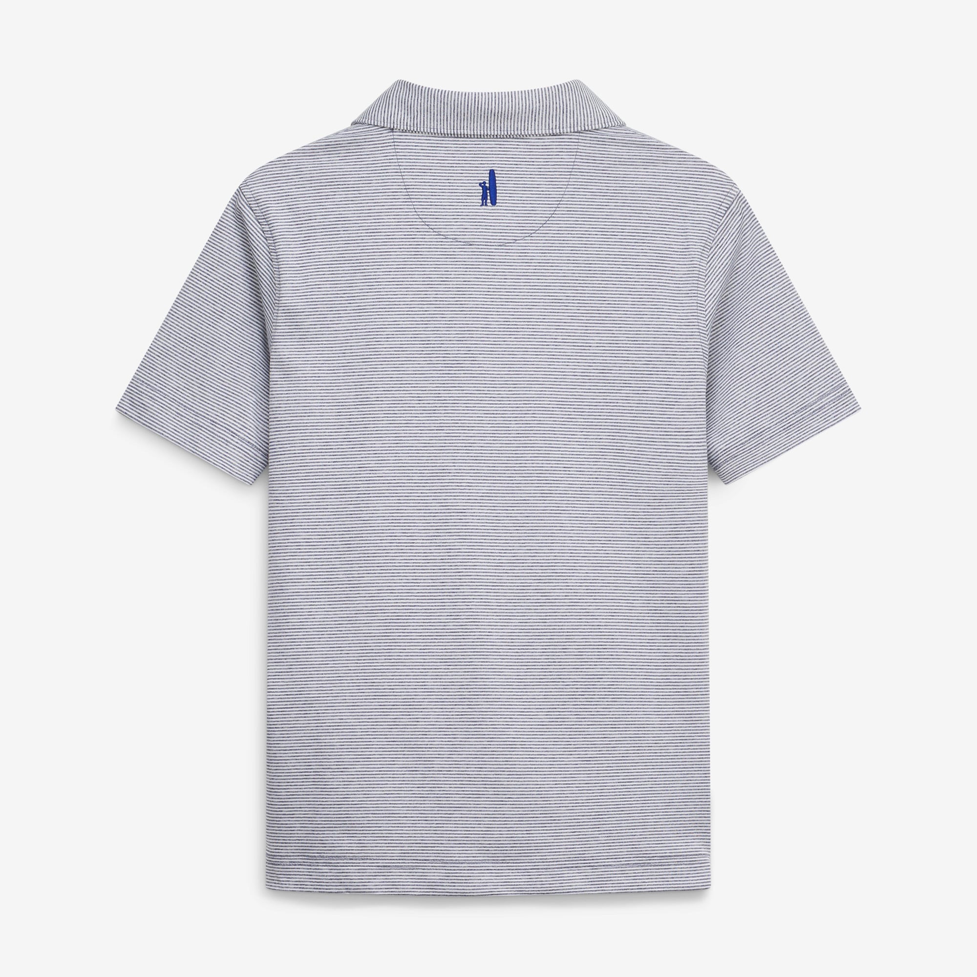 Polo de performance rayé Johnnie-O Lyndon bleu marine et blanc pour jeunes, Los Angeles Dodgers.