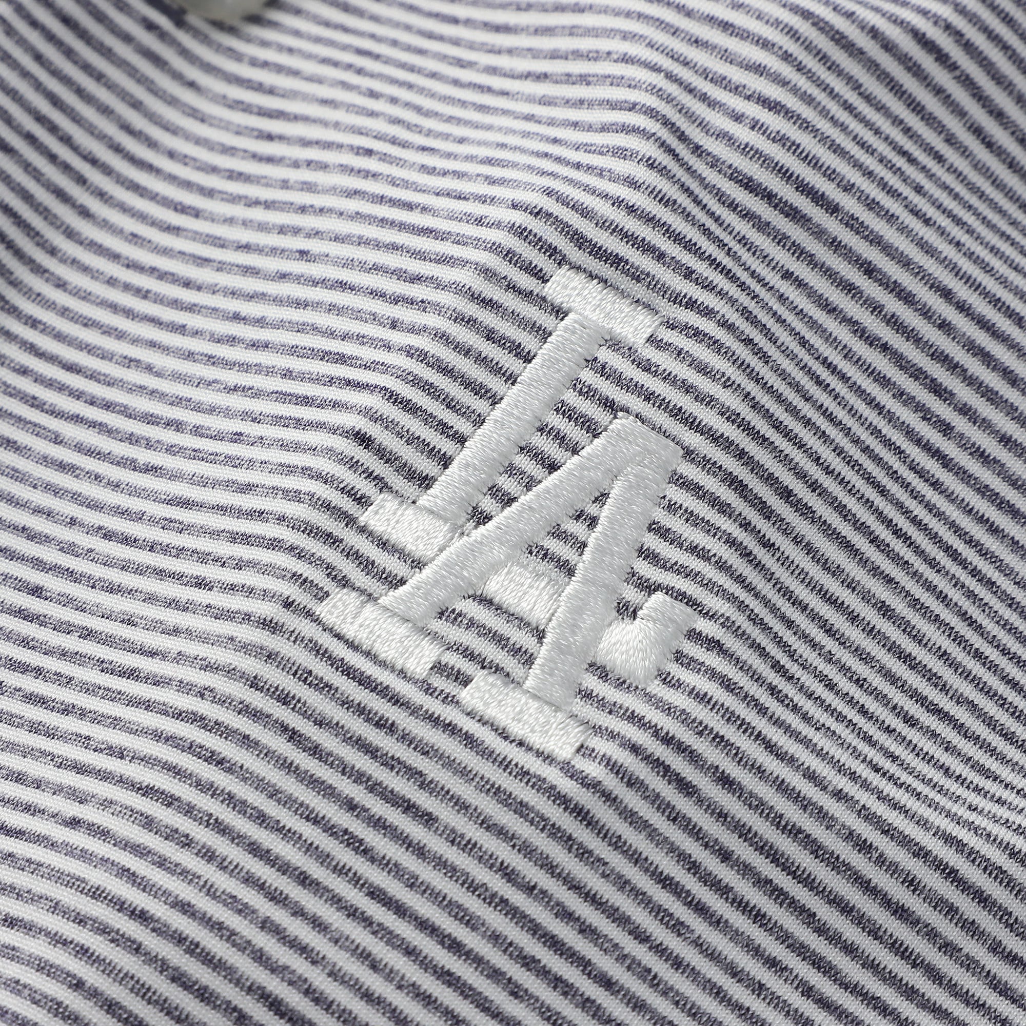 Polo de performance rayé Johnnie-O Lyndon bleu marine et blanc pour jeunes, Los Angeles Dodgers.