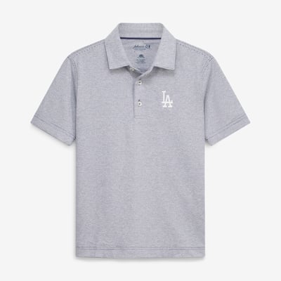 Los Angeles Dodgers Johnnie-O Youth Lyndon Striped Jersey Performance Polo - Navy/White