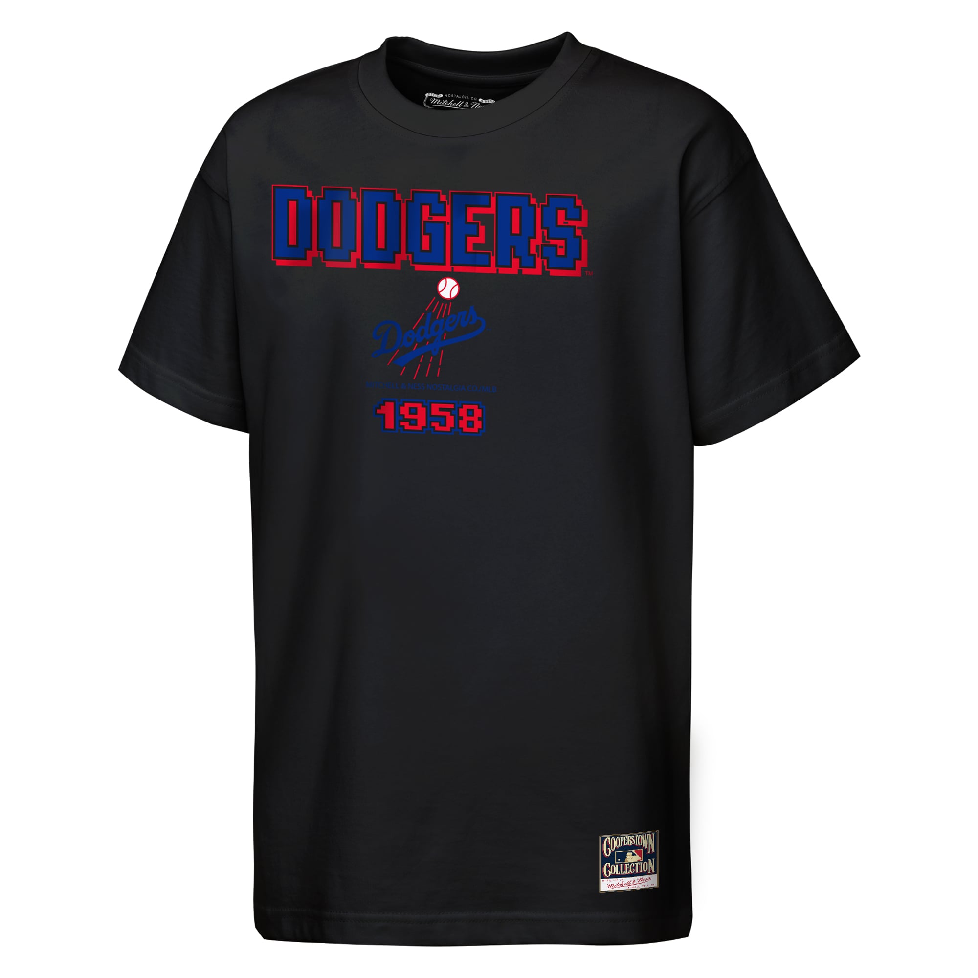 Youth Mitchell & Ness Black Los Angeles Dodgers Retro Arcade T-Shirt
