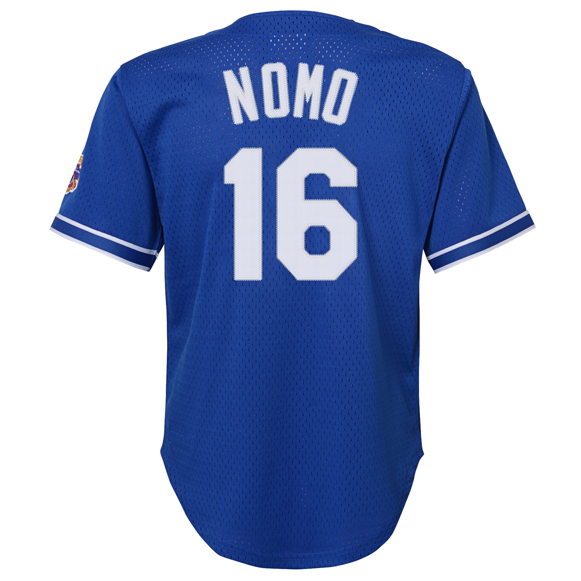 Youth Mitchell & Ness Hideo Nomo Royal Los Angeles Dodgers Cooperstown Collection Mesh Batting Practice Jersey