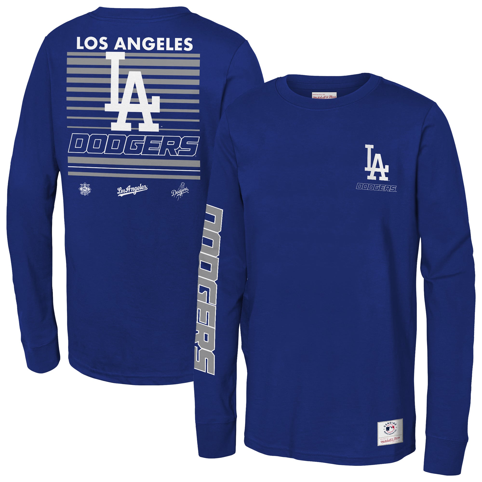 T-shirt à manches longues Mitchell & Ness Royal Los Angeles Dodgers Triple Play pour enfant