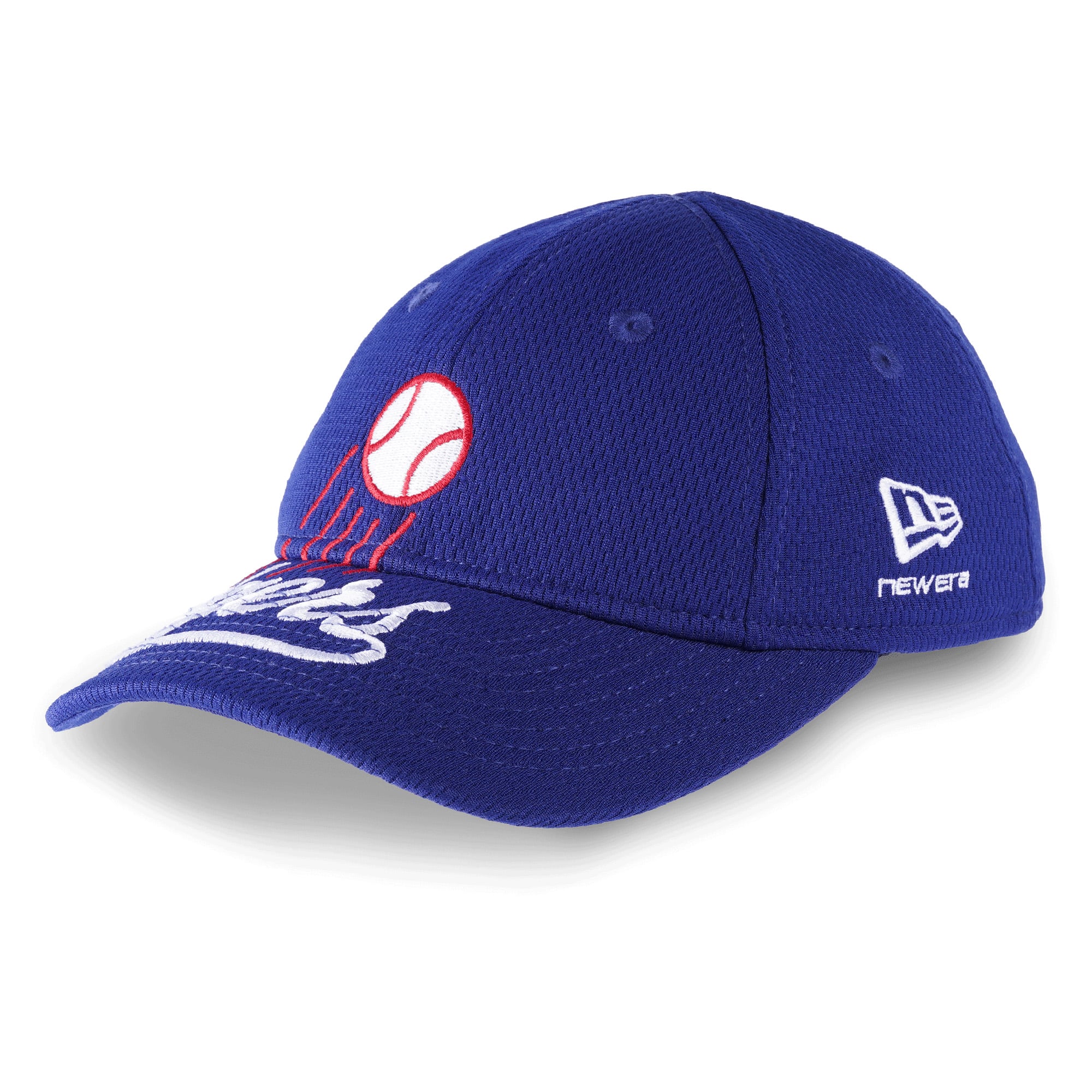 Youth New Era Dark Blue Los Angeles Dodgers Oversized Logo Flex 39THIRTY Hat
