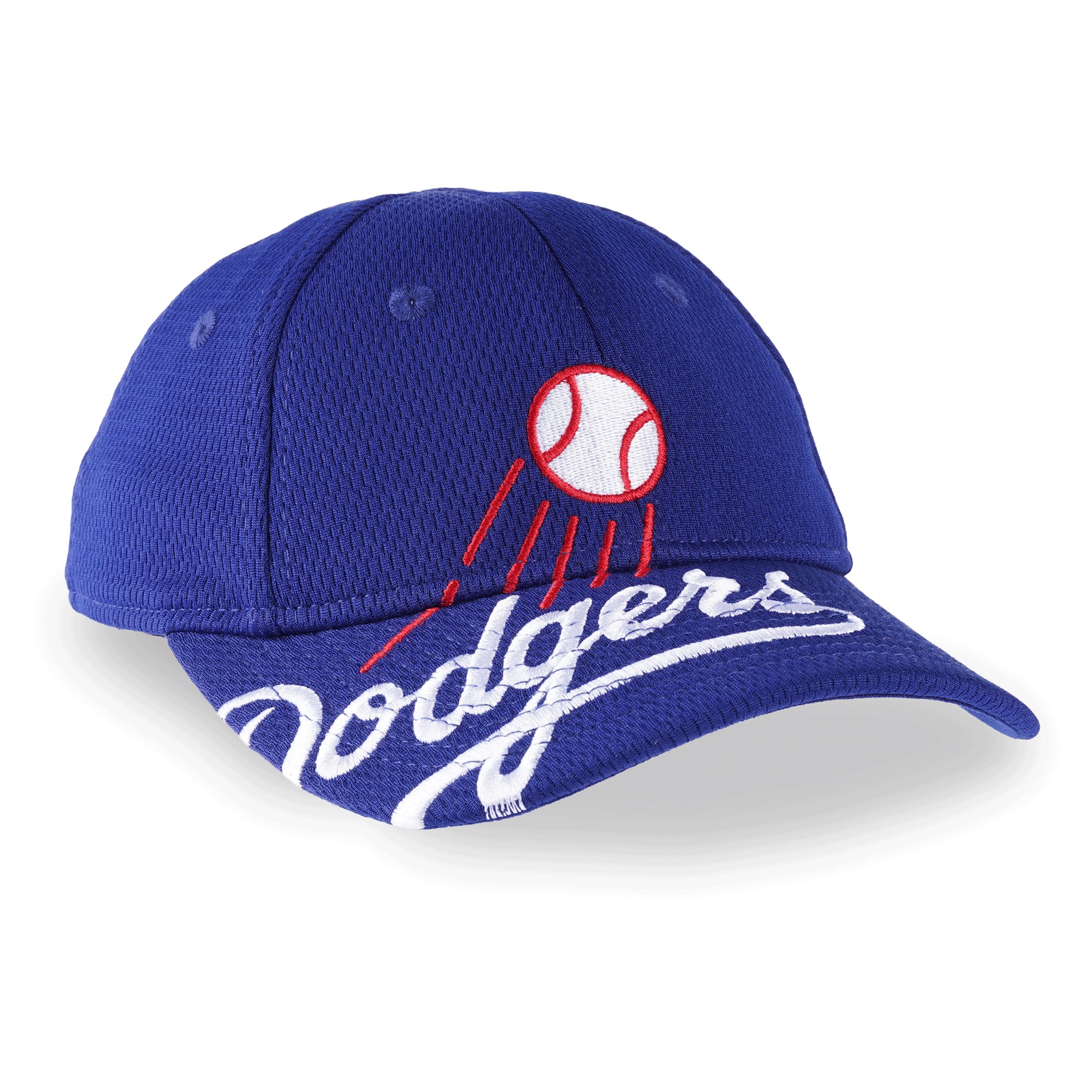 Youth New Era Dark Blue Los Angeles Dodgers Oversized Logo Flex 39THIRTY Hat