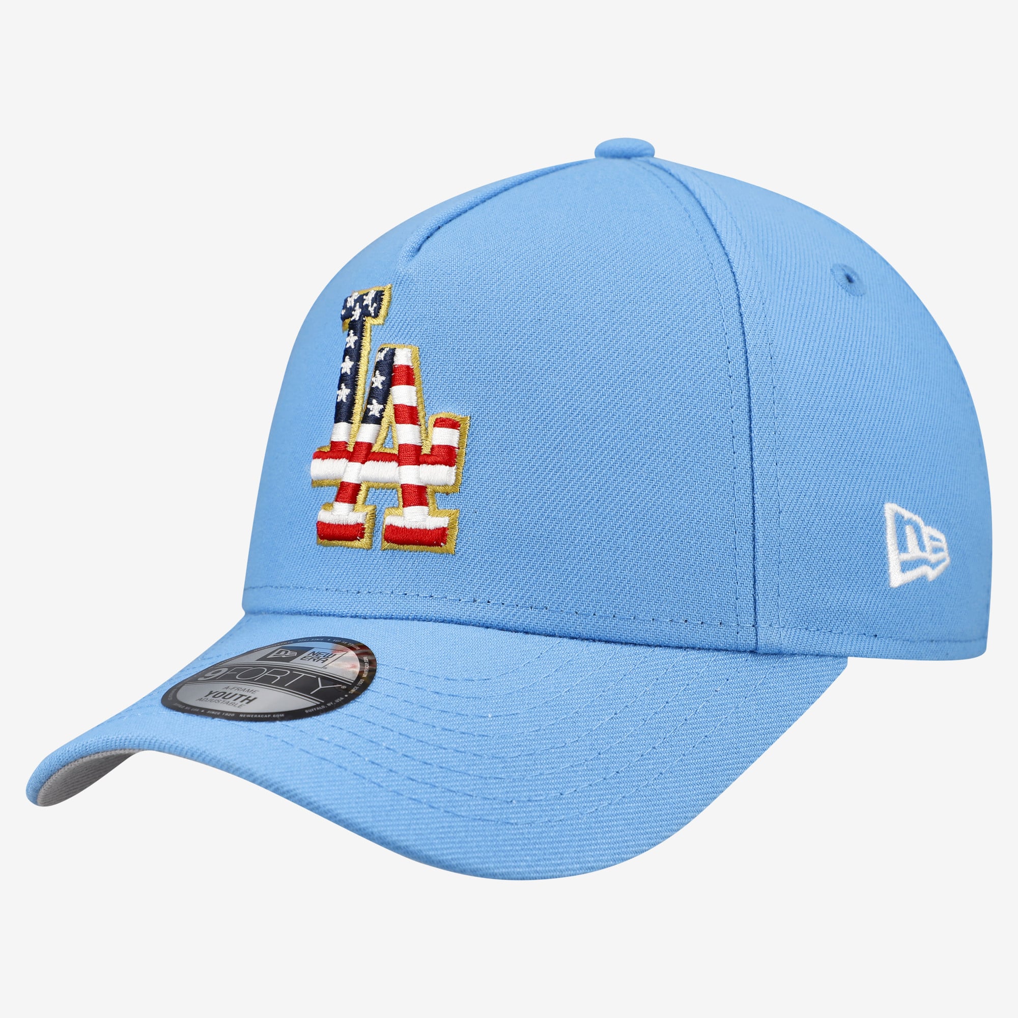 Youth New Era Light Blue Los Angeles Dodgers Celebrate America's 250th 9FORTY A-Frame Adjustable Hat