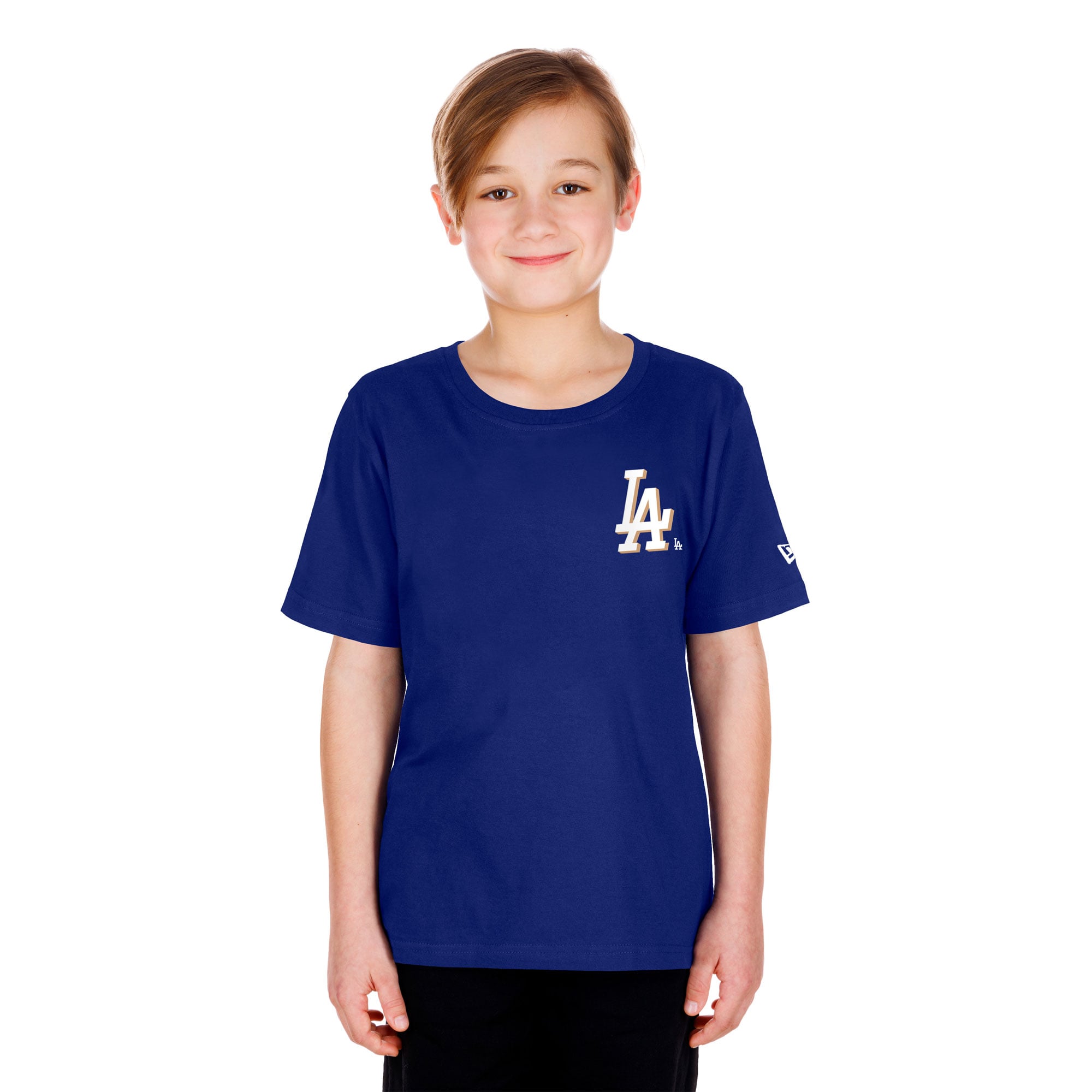 T-shirt New Era Royal Los Angeles Dodgers pour jeunes avec logo dessin animé