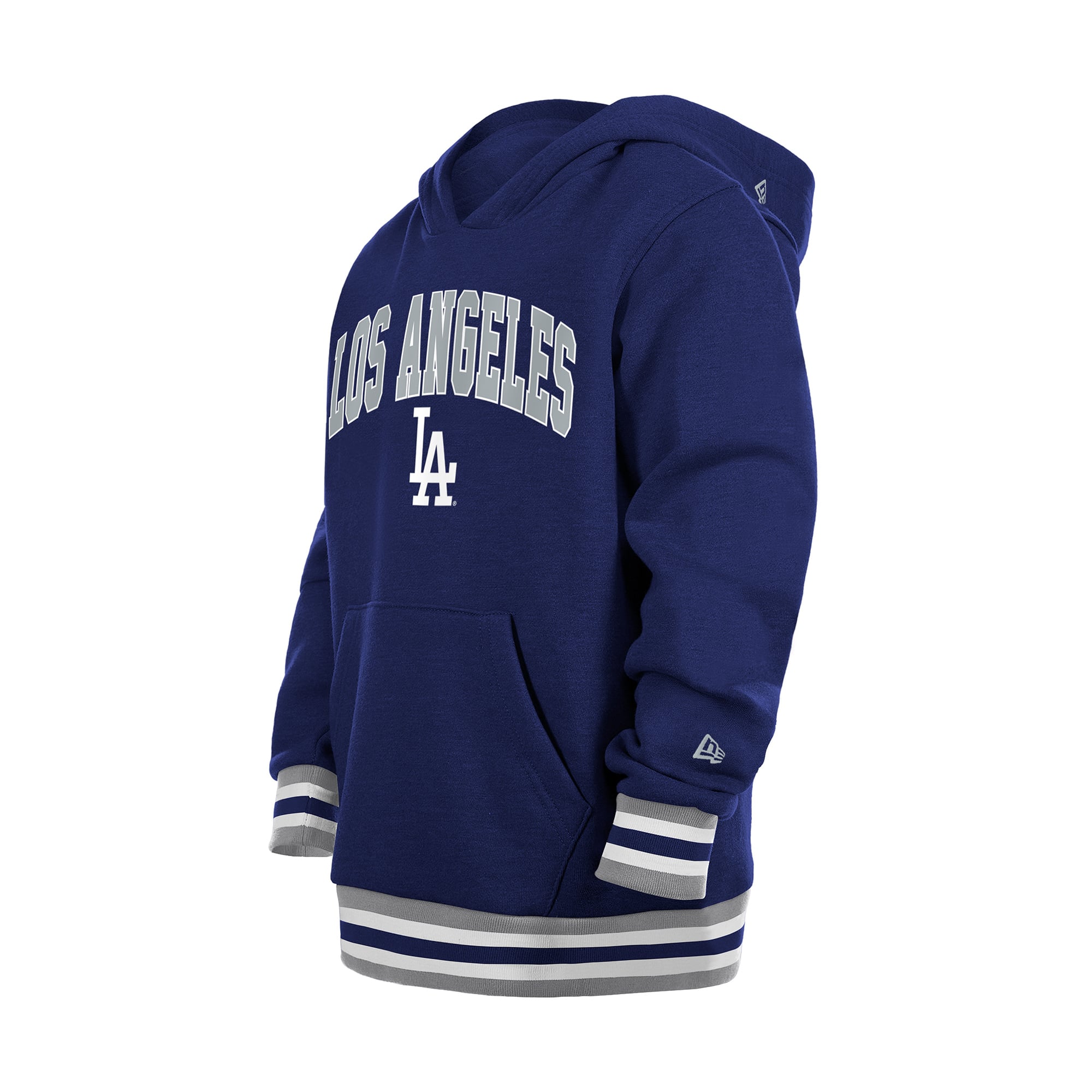 Sweat à capuche New Era Royal Los Angeles Dodgers pour jeunes, finitions en maille.