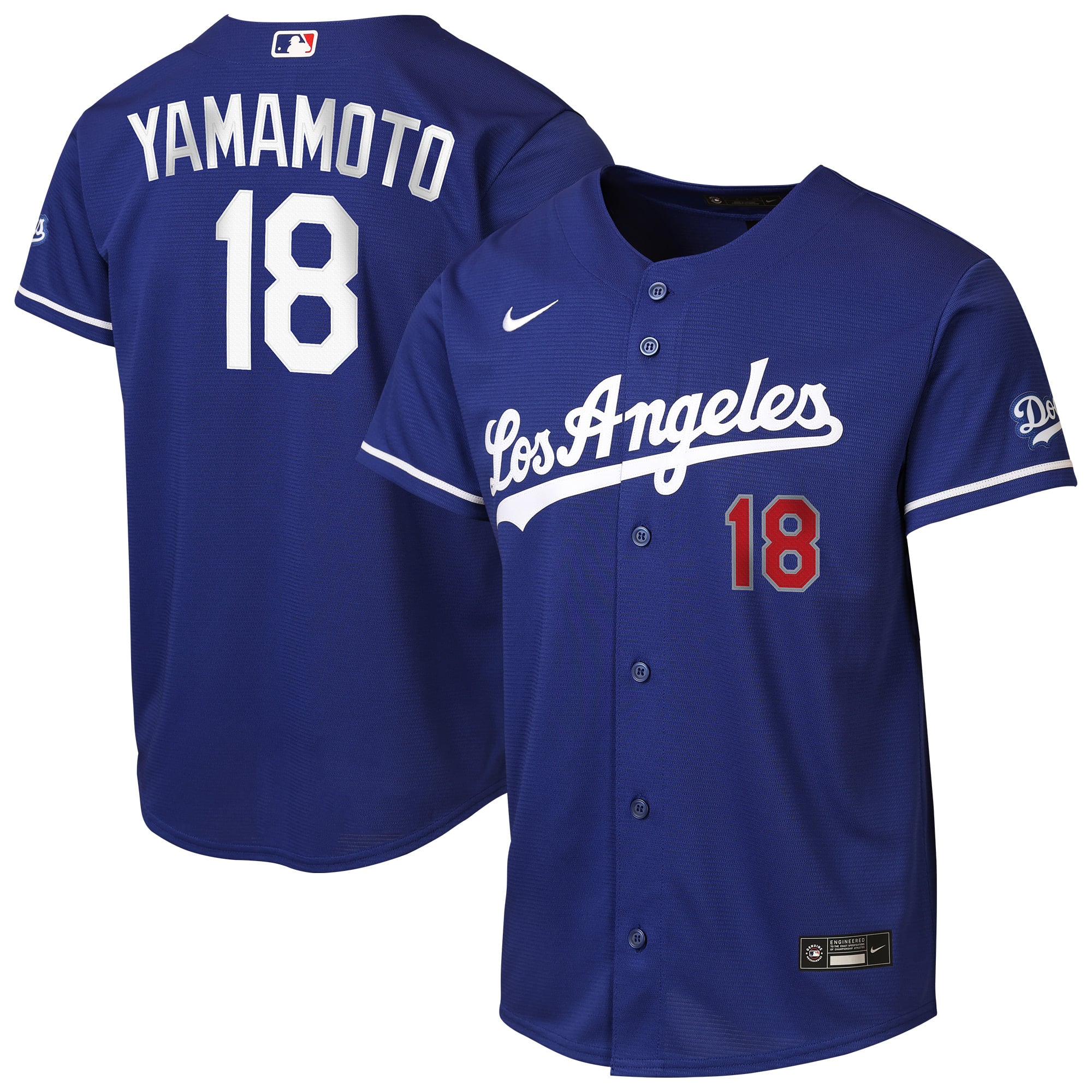 Maillot alternatif Nike Yoshinobu Yamamoto Royal Los Angeles Dodgers pour jeunes