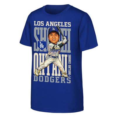 Shohei Ohtani Los Angeles Dodgers Outerstuff Youth Caricature Clash T-Shirt - Royal
