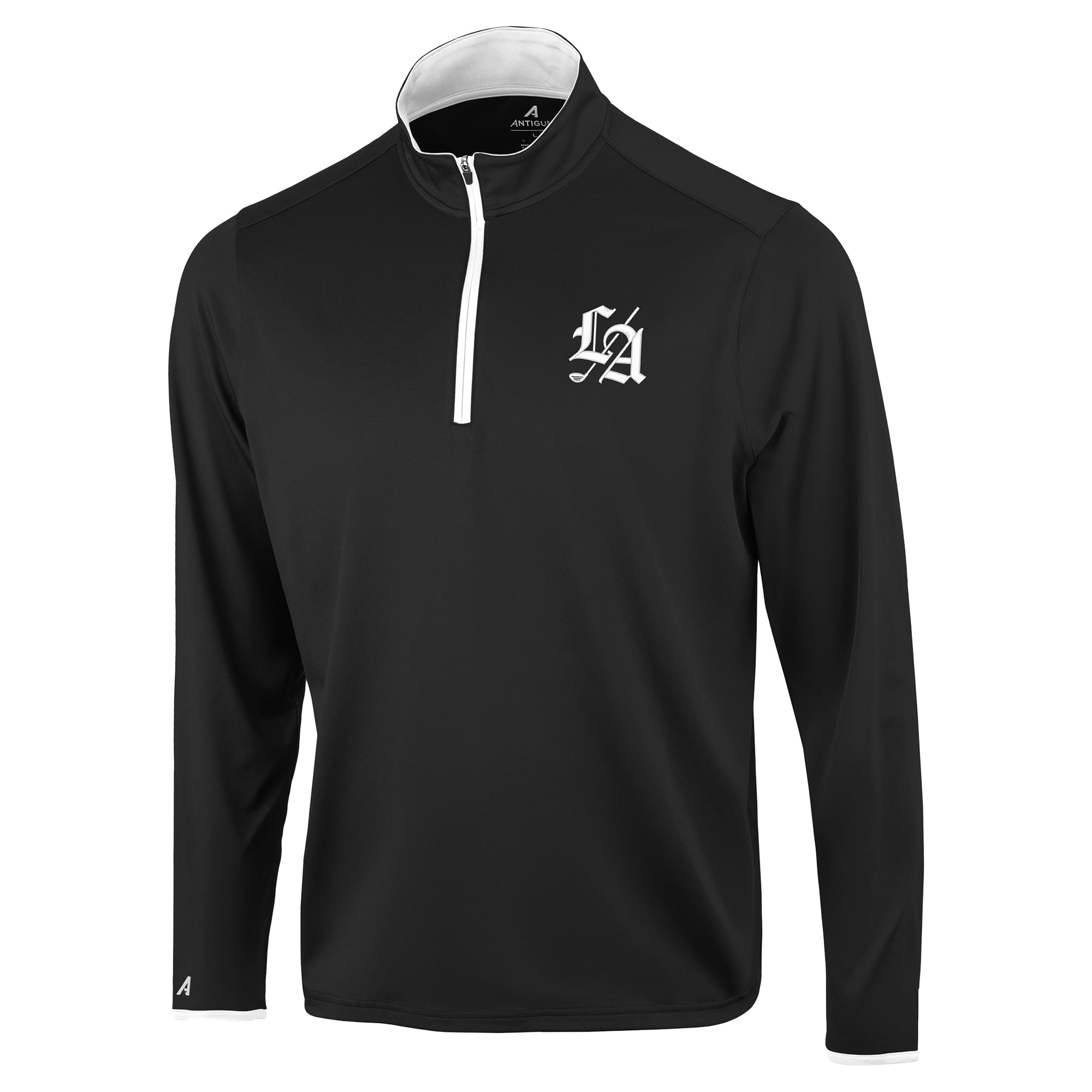 Pull à col zippé Antigua Black Los Angeles Golf Club Brink Desert Dry pour homme