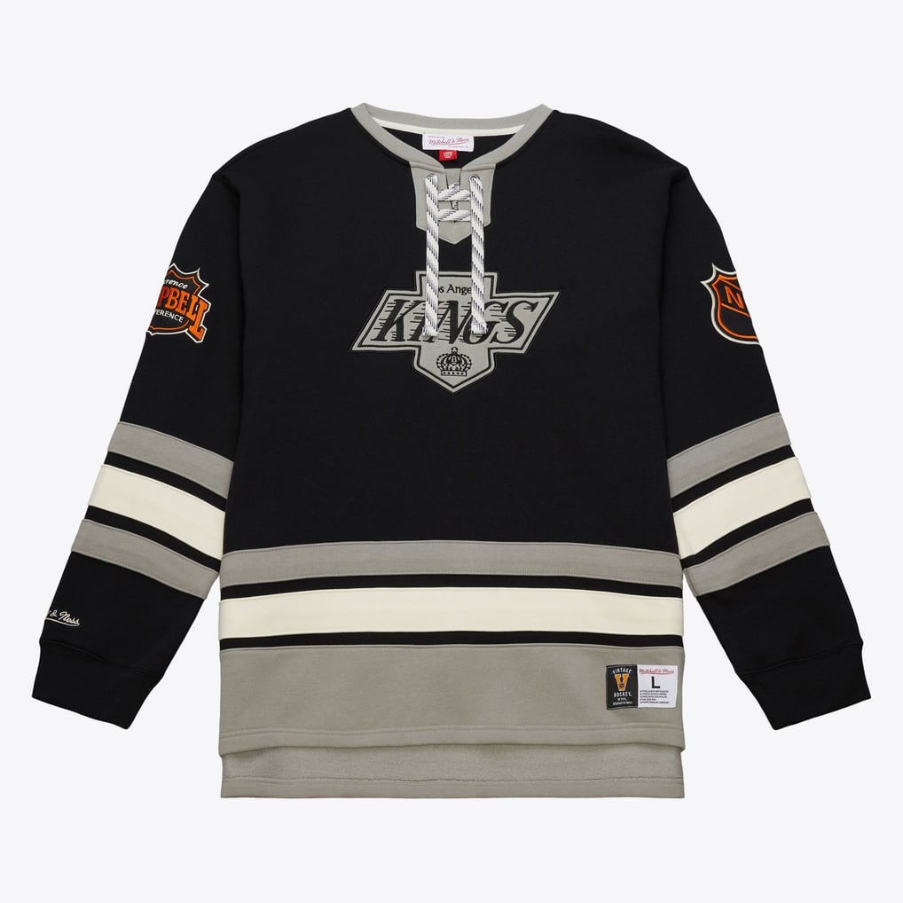 Los Angeles Kings Black Heritage Vintage Logo Lace-Up Pullover 
