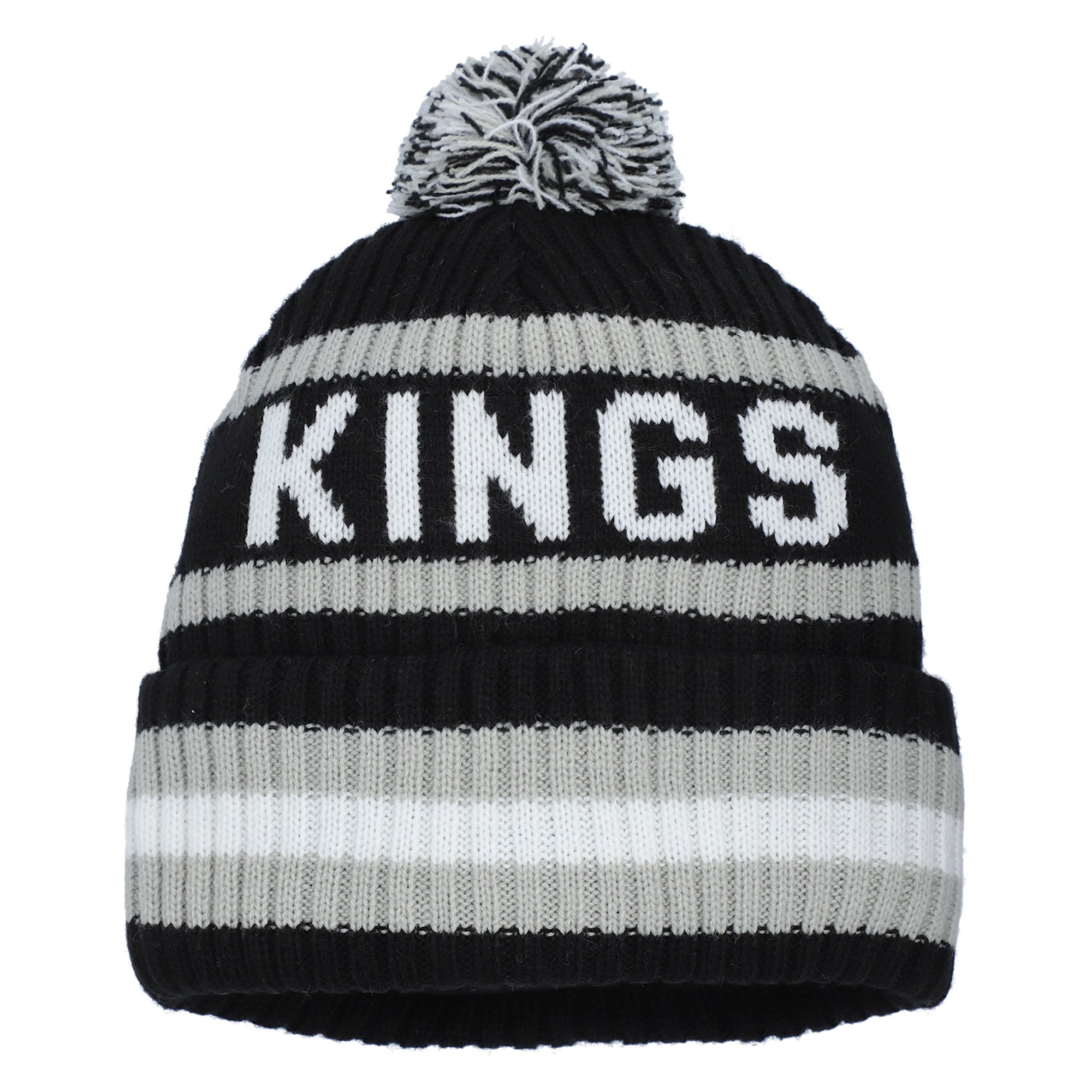 Bonnet en tricot à revers Bering '47 noir avec pompon pour homme des Los Angeles Kings