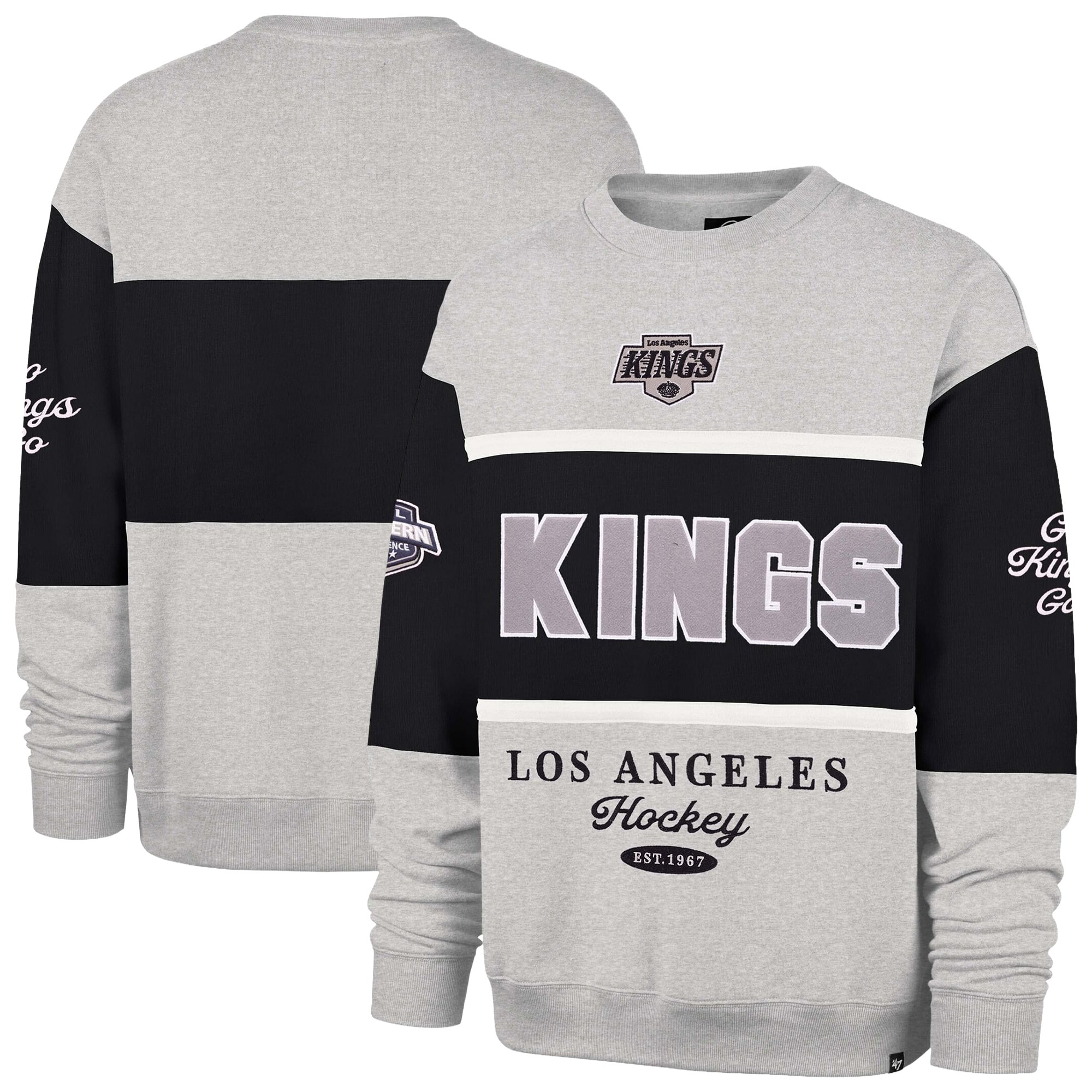 Sweat-shirt à col rond gris Los Angeles Kings automne '47 pour homme