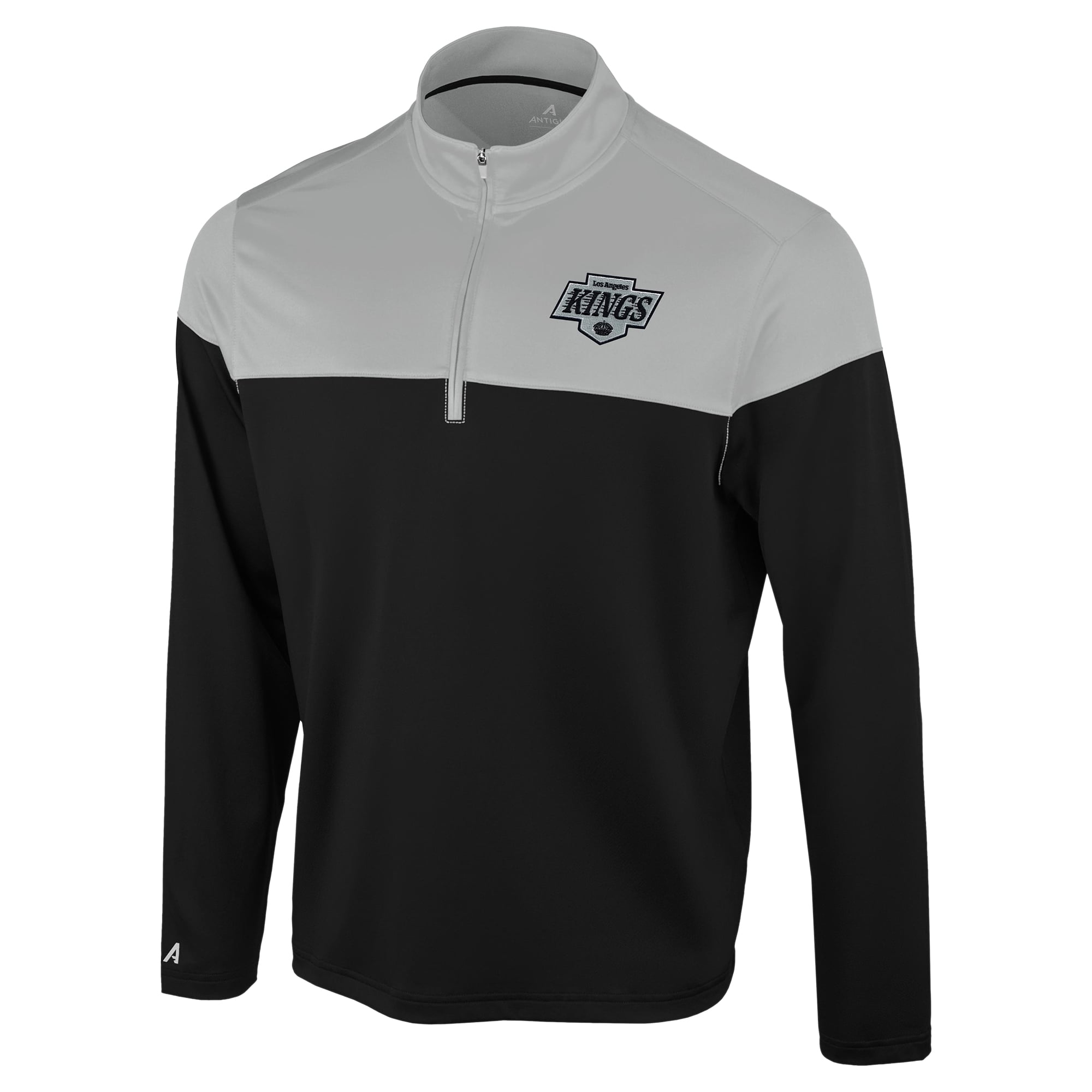 Pull à col zippé Antigua noir/gris pour homme, modèle Los Angeles Kings Hinder.
