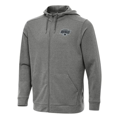Los Angeles Kings Antigua Effortless Full-Zip Hoodie Jacket - Heather Black