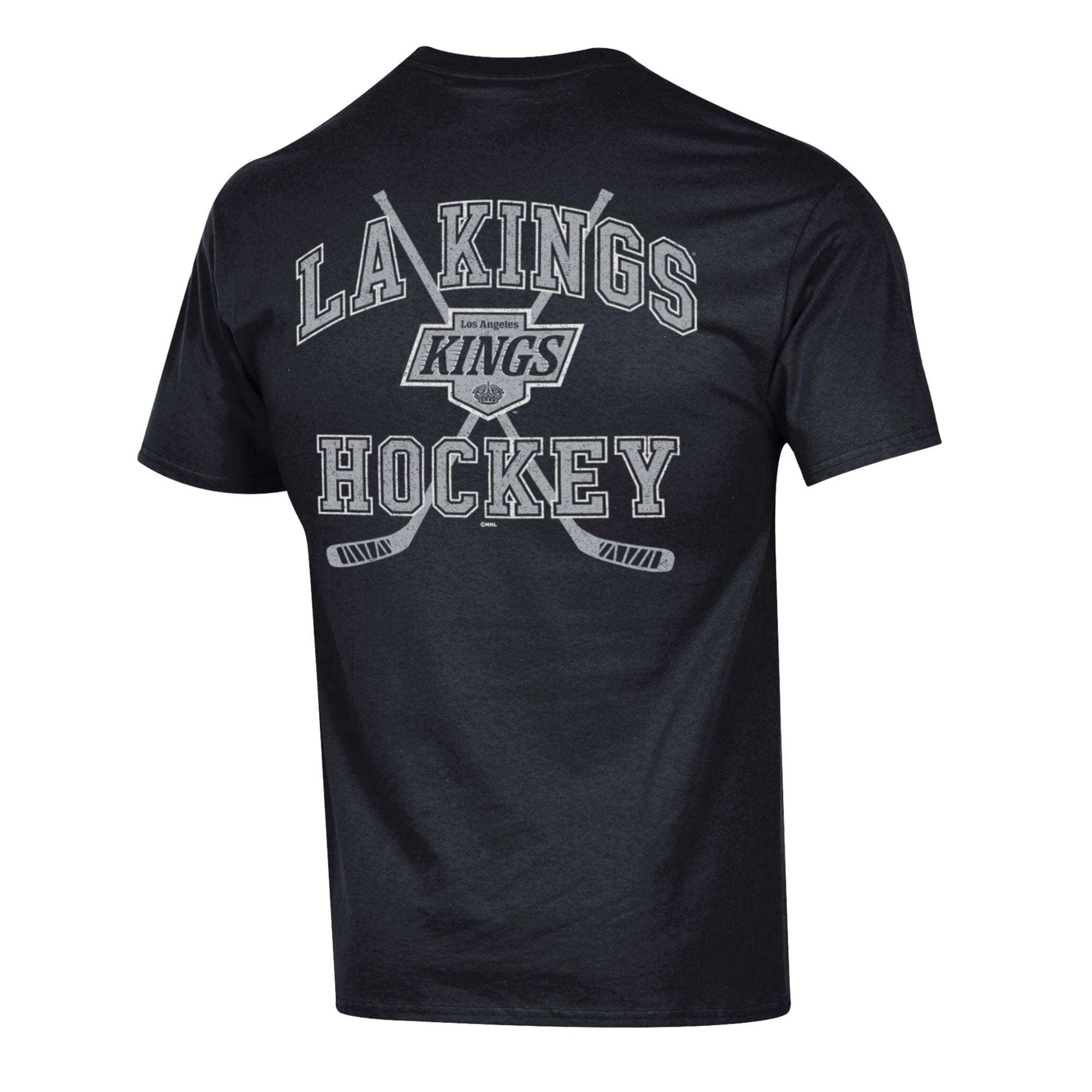 Men's Champion Black Los Angeles Kings Stick With It Jersey T-Shirt
