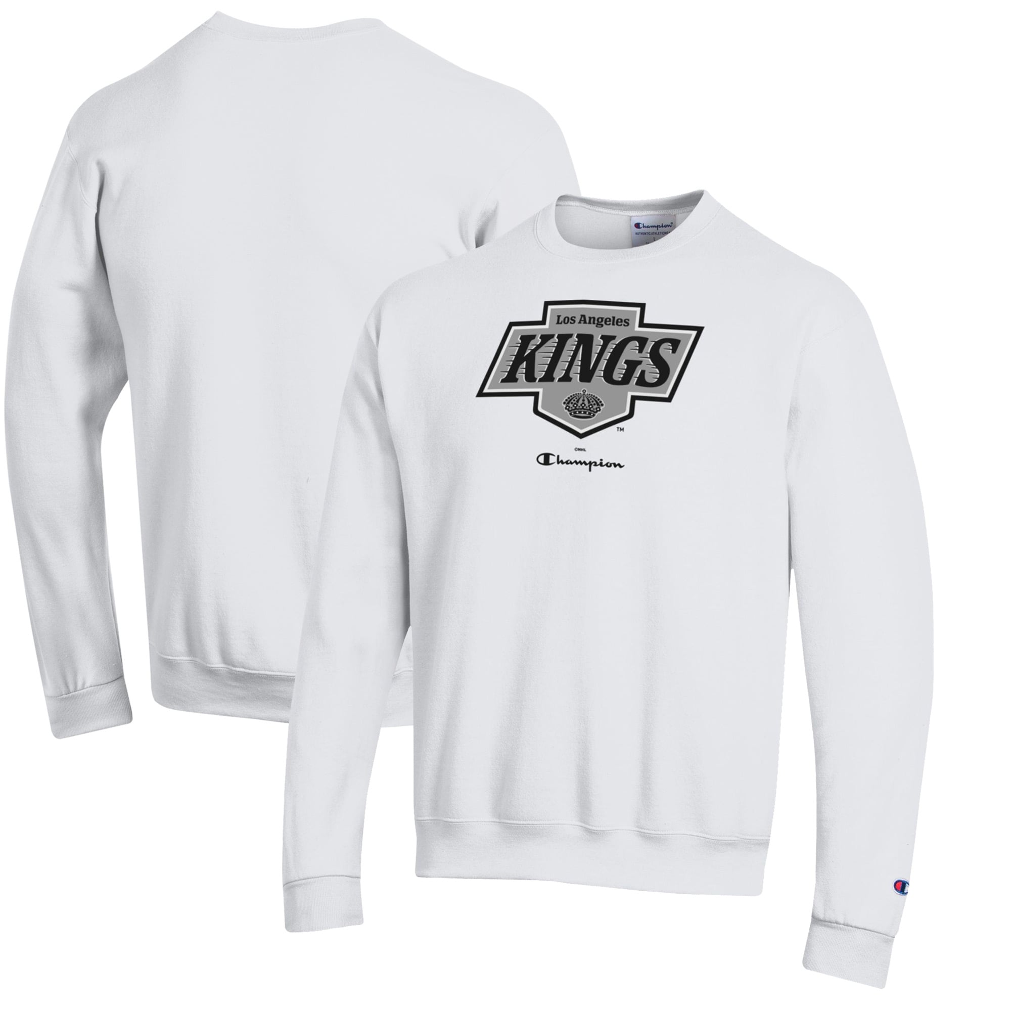 Sweat-shirt à col rond Champion blanc Los Angeles Kings Eco Powerblend pour homme