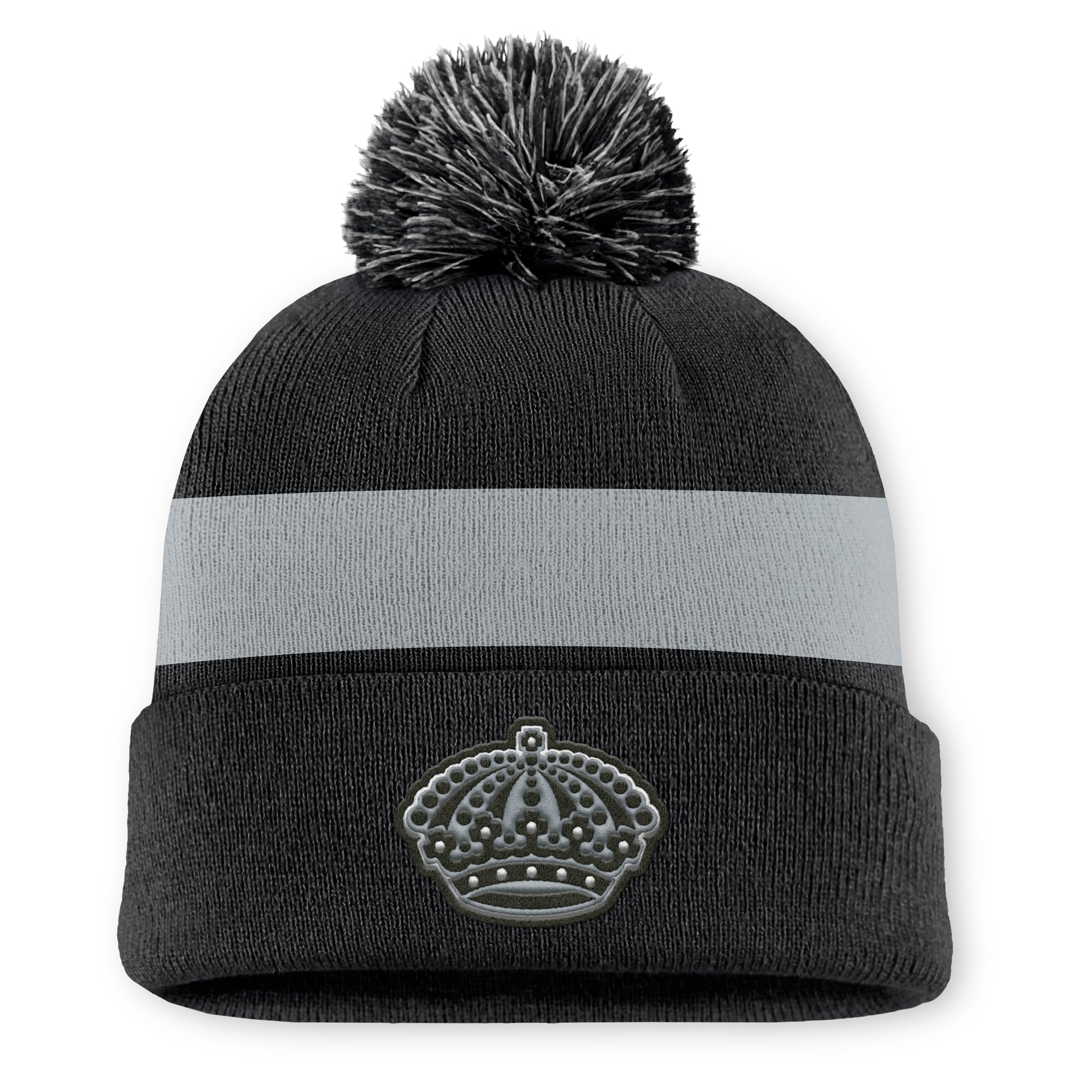 Men's Fanatics Black Los Angeles Kings Authentic Pro Alt Jersey Cuffed Knit Hat with Pom