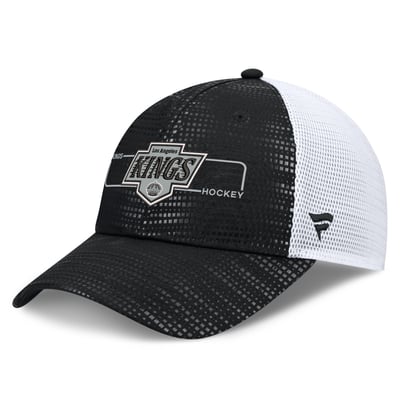 Men's Los Angeles Kings Fanatics Black Authentic Pro Rink Boxed Logo Trucker Hat