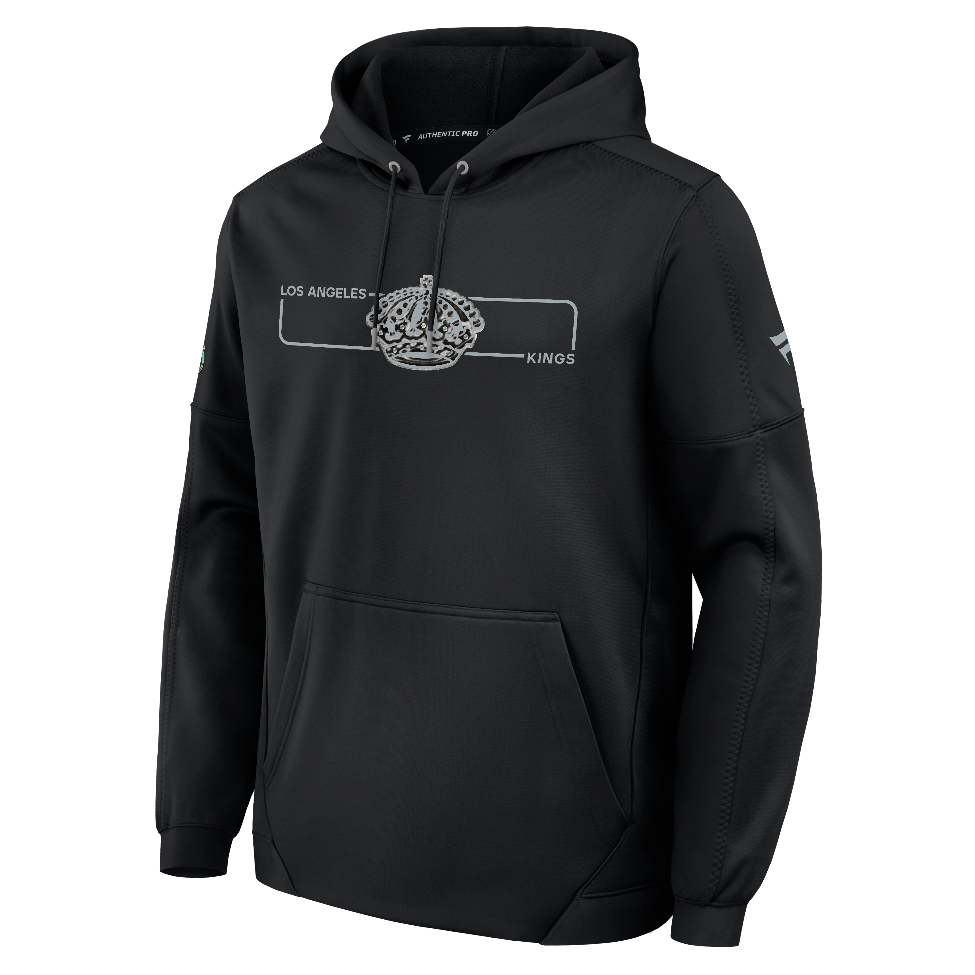 Men's Fanatics Black Los Angeles Kings Authentic Pro Rink Fleece Pullover Hoodie