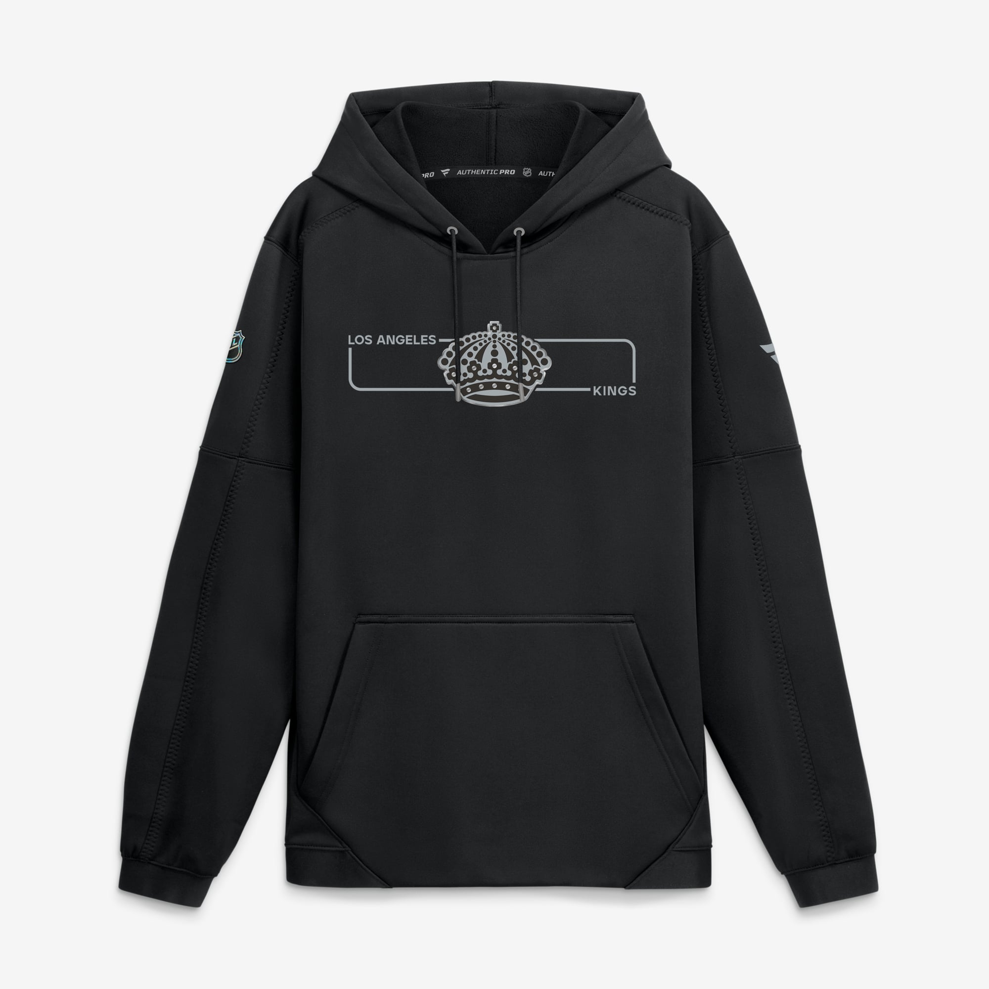 Sweat à capuche polaire authentique Pro Rink des Kings de Los Angeles, noir, pour homme, la marque Fanatics.