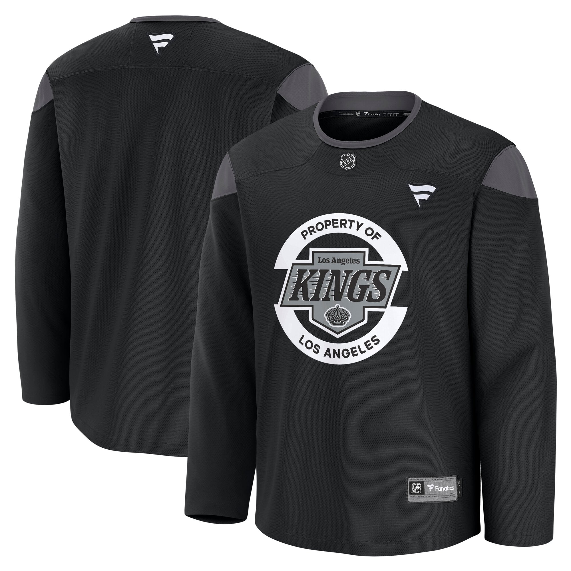Maillot d'entraînement noir des Kings de Los Angeles pour hommes (Fanatics)