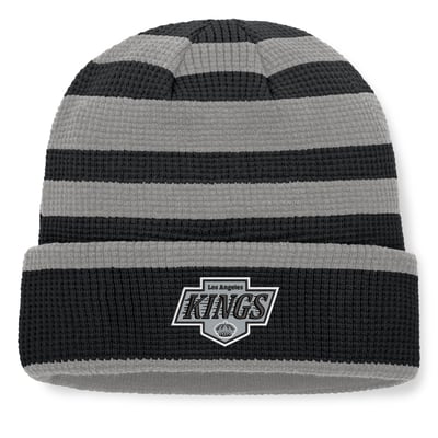Los Angeles Kings Fanatics Fundamental Steady Cuffed Knit Hat - Black/Silver