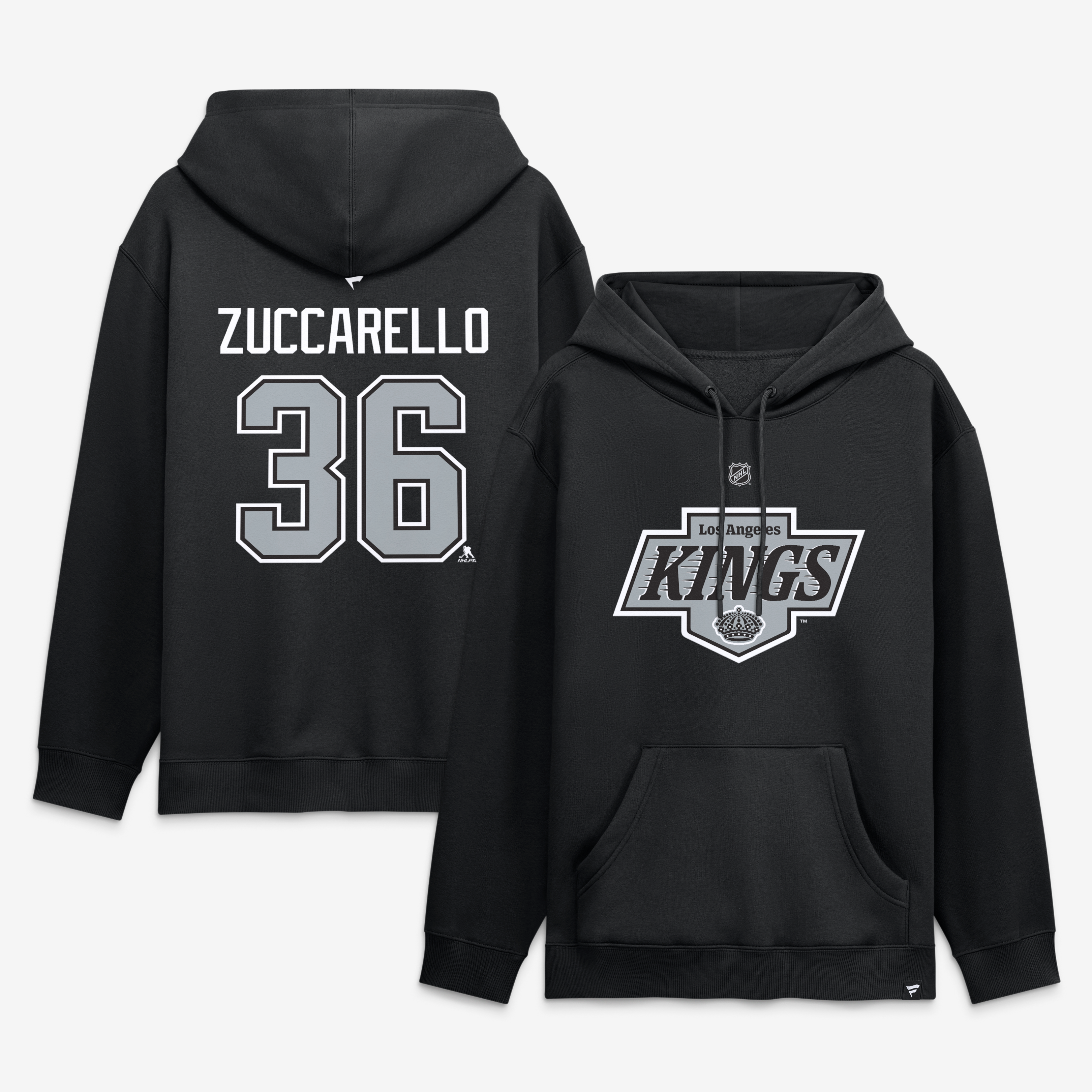 Men's Fanatics Mats Zuccarello Black Los Angeles Kings Authentic Stack Name & Number Hoodie