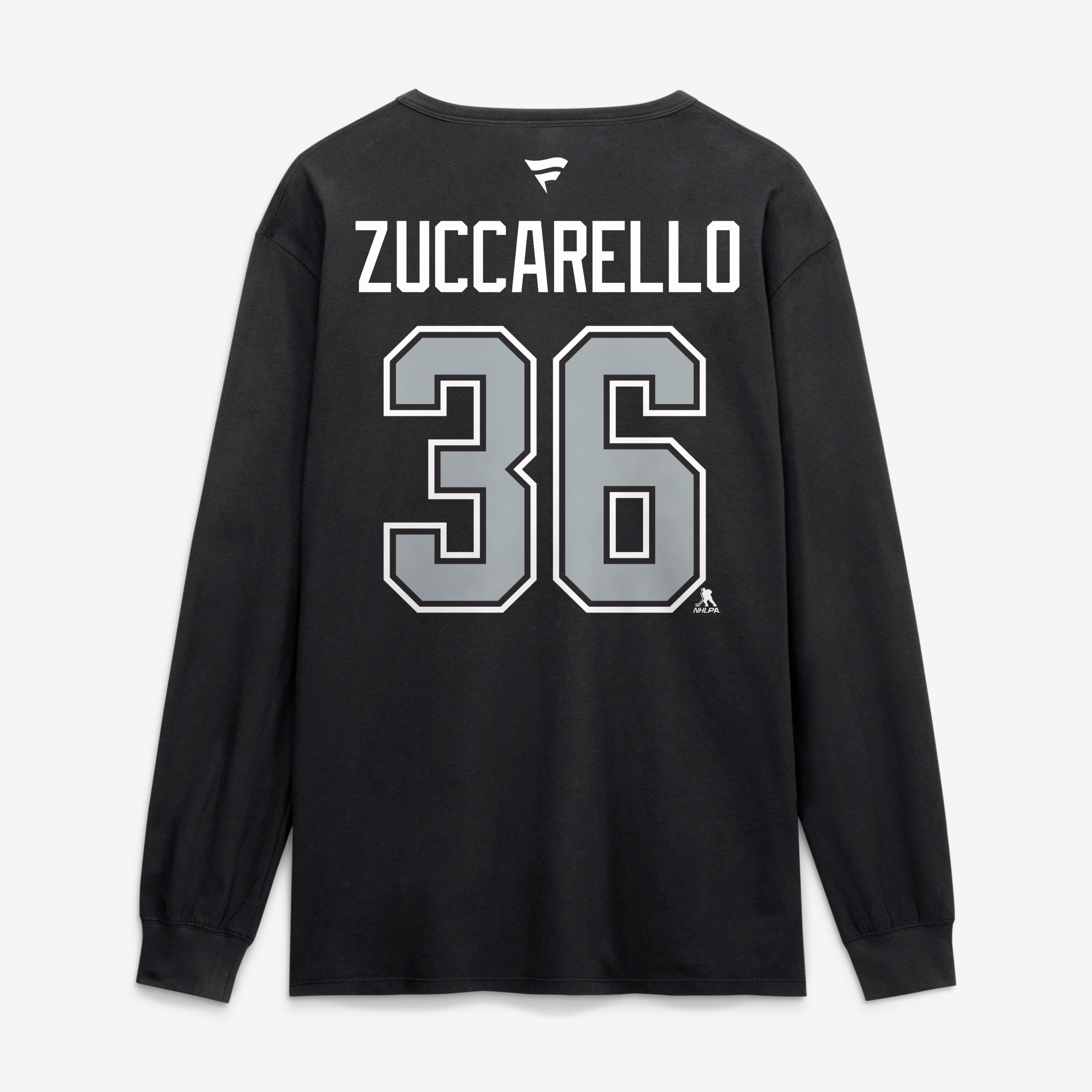 Men's Fanatics Mats Zuccarello Black Los Angeles Kings Authentic Stack Name & Number Long Sleeve T-Shirt