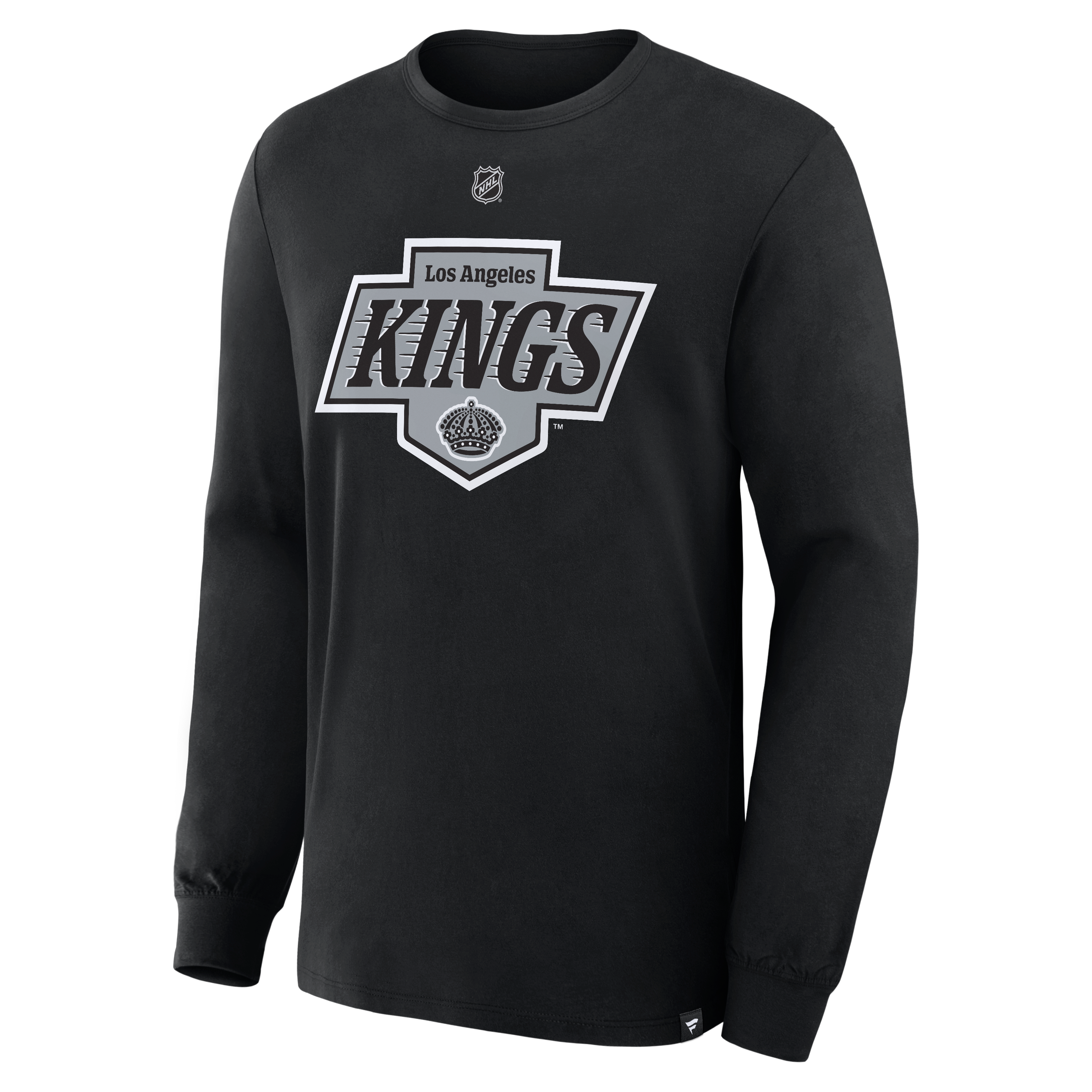Men's Fanatics Mats Zuccarello Black Los Angeles Kings Authentic Stack Name & Number Long Sleeve T-Shirt