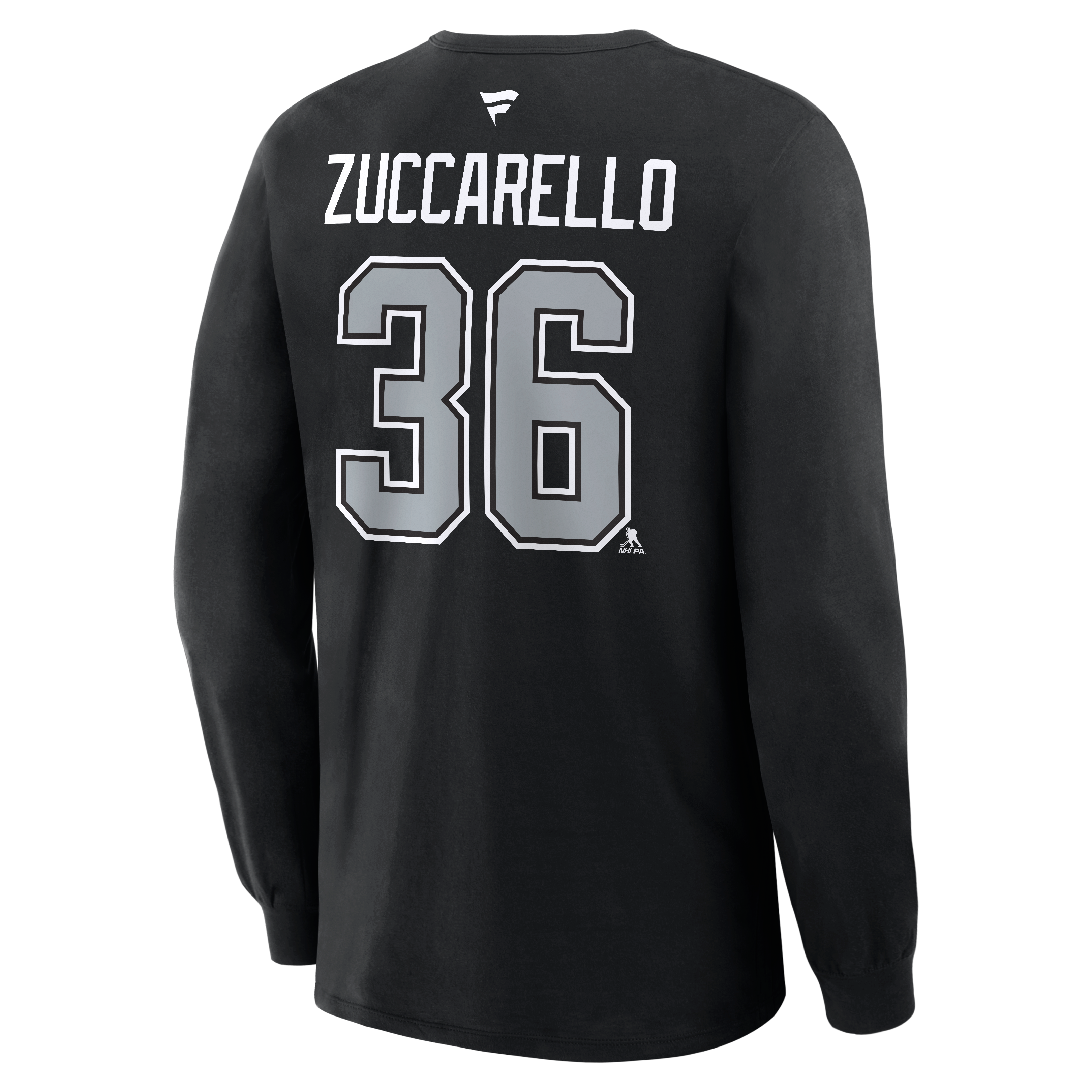 Men's Fanatics Mats Zuccarello Black Los Angeles Kings Authentic Stack Name & Number Long Sleeve T-Shirt